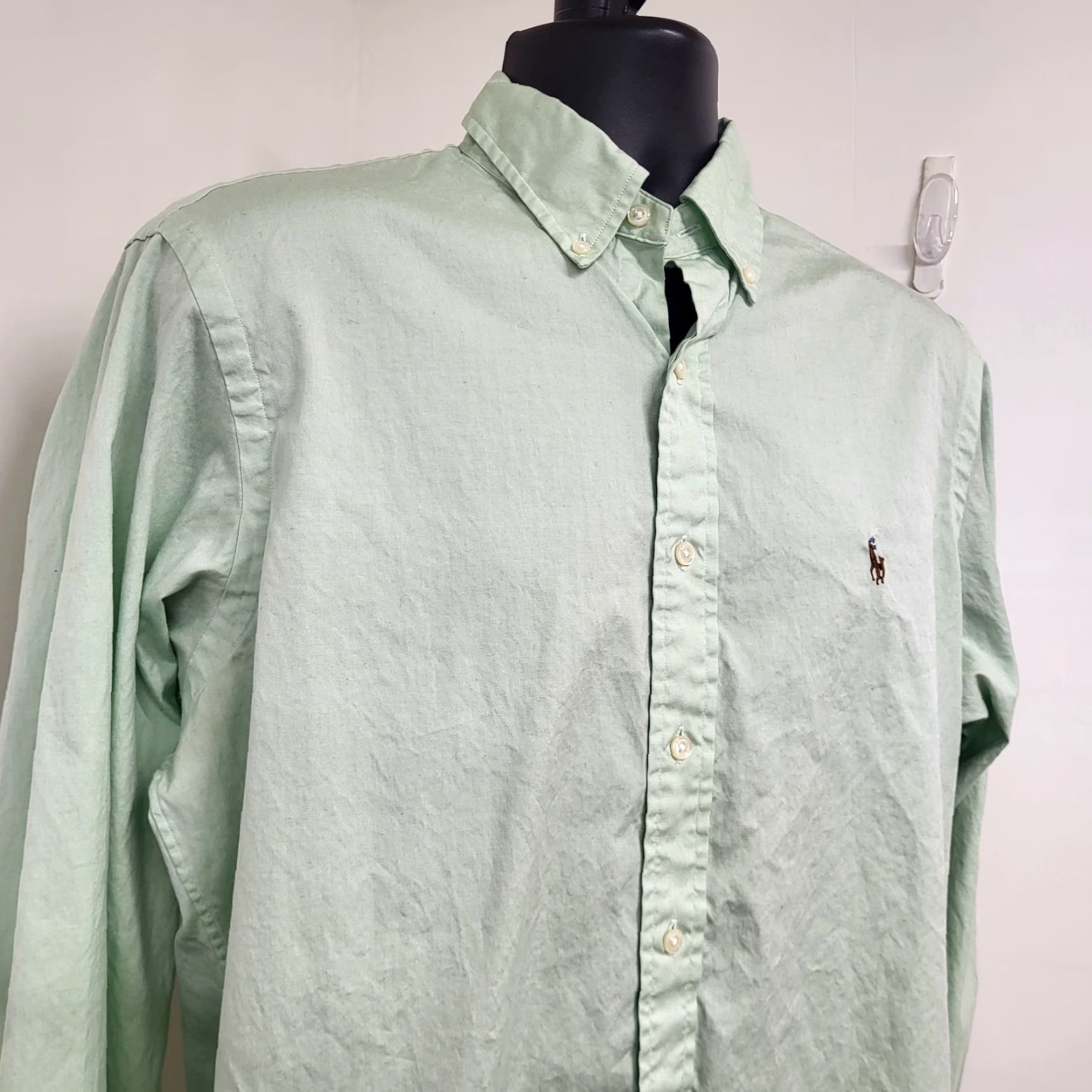 Ralph Lauren Ralph Lauren Shirt Mens 16 1/2 /42 Light Mint Green Long Sleeve Button-Down Pony Embroidered Classic Flex Size US L / EU 52-54 / 3 - 4 Thumbnail