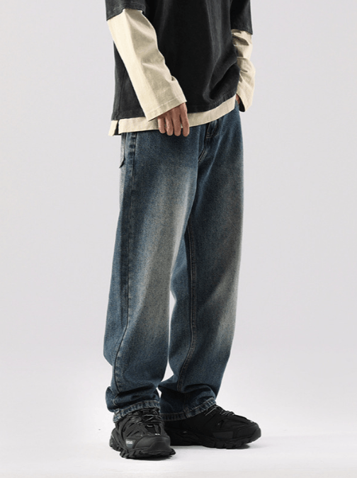 Japanese Brand × Jean Japanese retro washed distressed hip-hop loose jeans Size US 32 / EU 48 - 2 Thumbnail