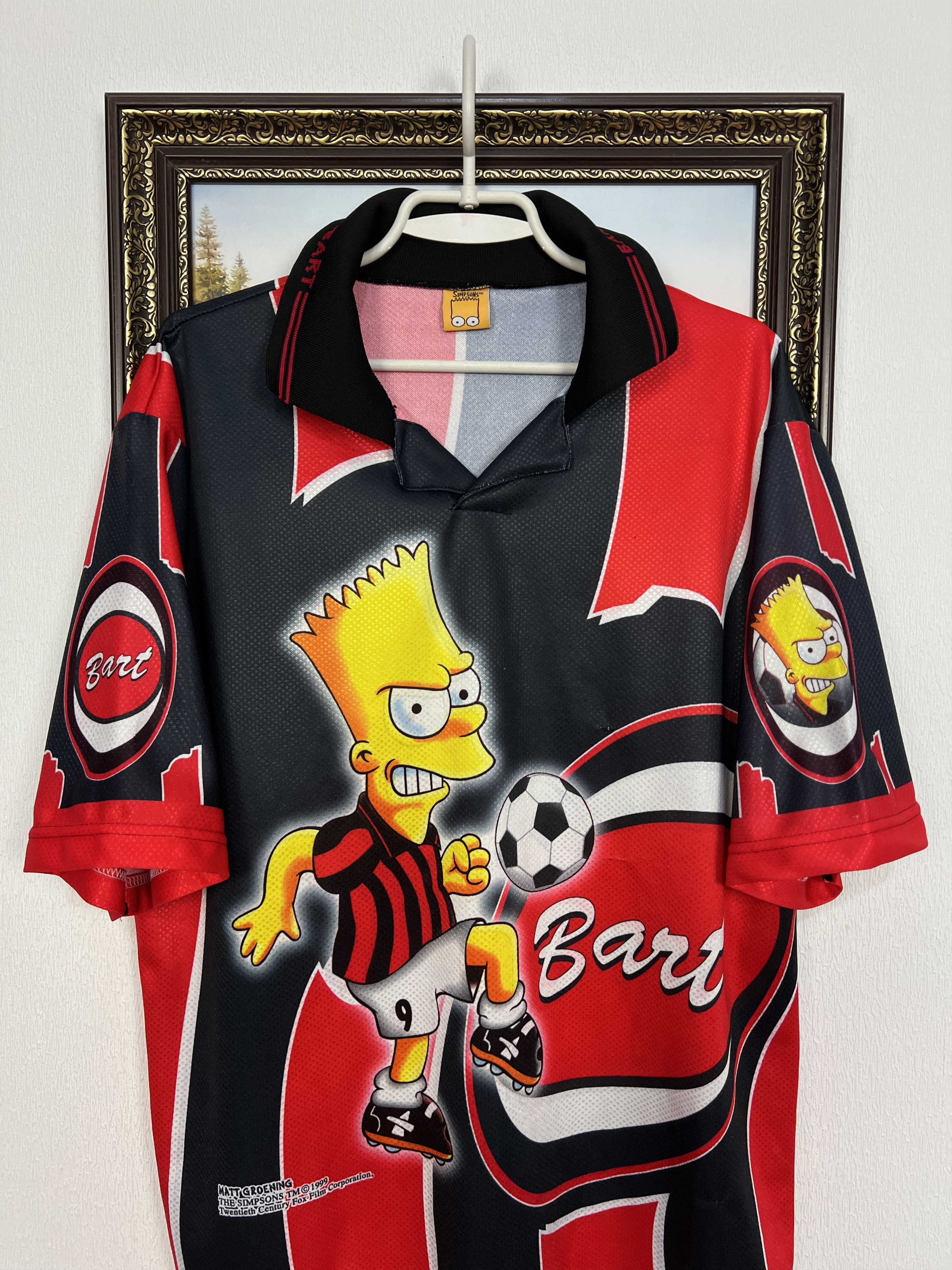 The Simpsons AC Milan Bart Simpson Football Shirt Print Maglia Jersey Size US XL / EU 56 / 4 - 2 Thumbnail