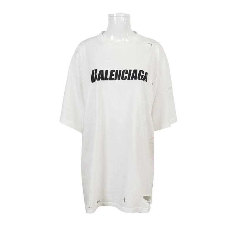 Balenciaga Balenciaga Cotton Plain Letter Logo Crewneck T-Shirt M Siz Size US M / EU 48-50 / 2 - 1 Thumbnail