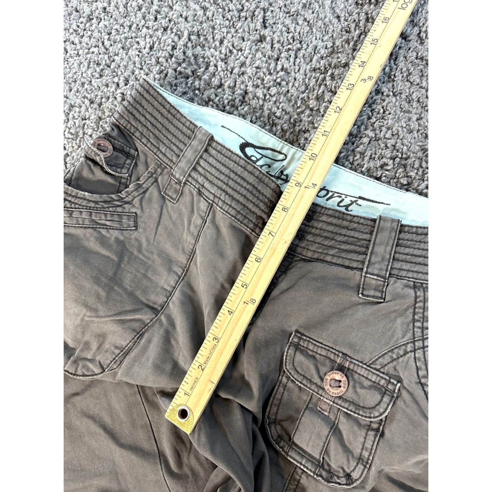 Esprit VINTAGE Esprit Cargo Pants Women 30x28 Brown Baggy Boot Low Rise Grunge Distressed Canvas 30 Inseam 28 in Regular Size 30 Mens Womens Girls Size 30" / US 8 / IT 44 - 5 Thumbnail