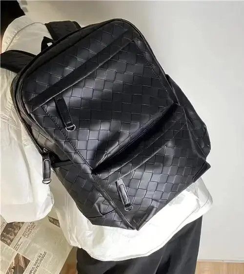 Other Black retro faux leather woven backpack bag Size ONE SIZE - 2 Thumbnail