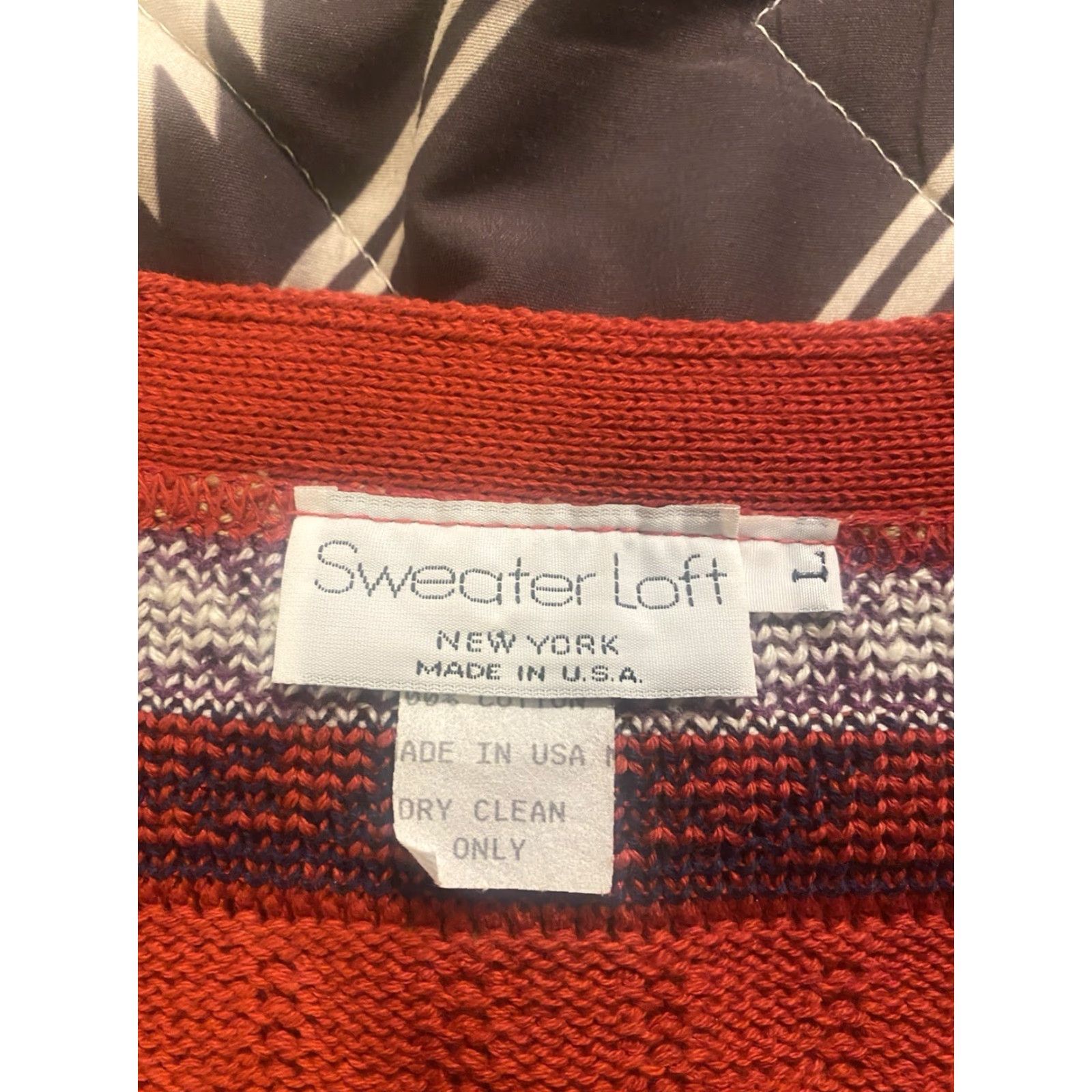 Loft VINTAGE Sweater Loft Knit Cardigan Aztec 100% Cotton Women’s Large Made In USA Size L / US 10 / IT 46 - 5 Thumbnail