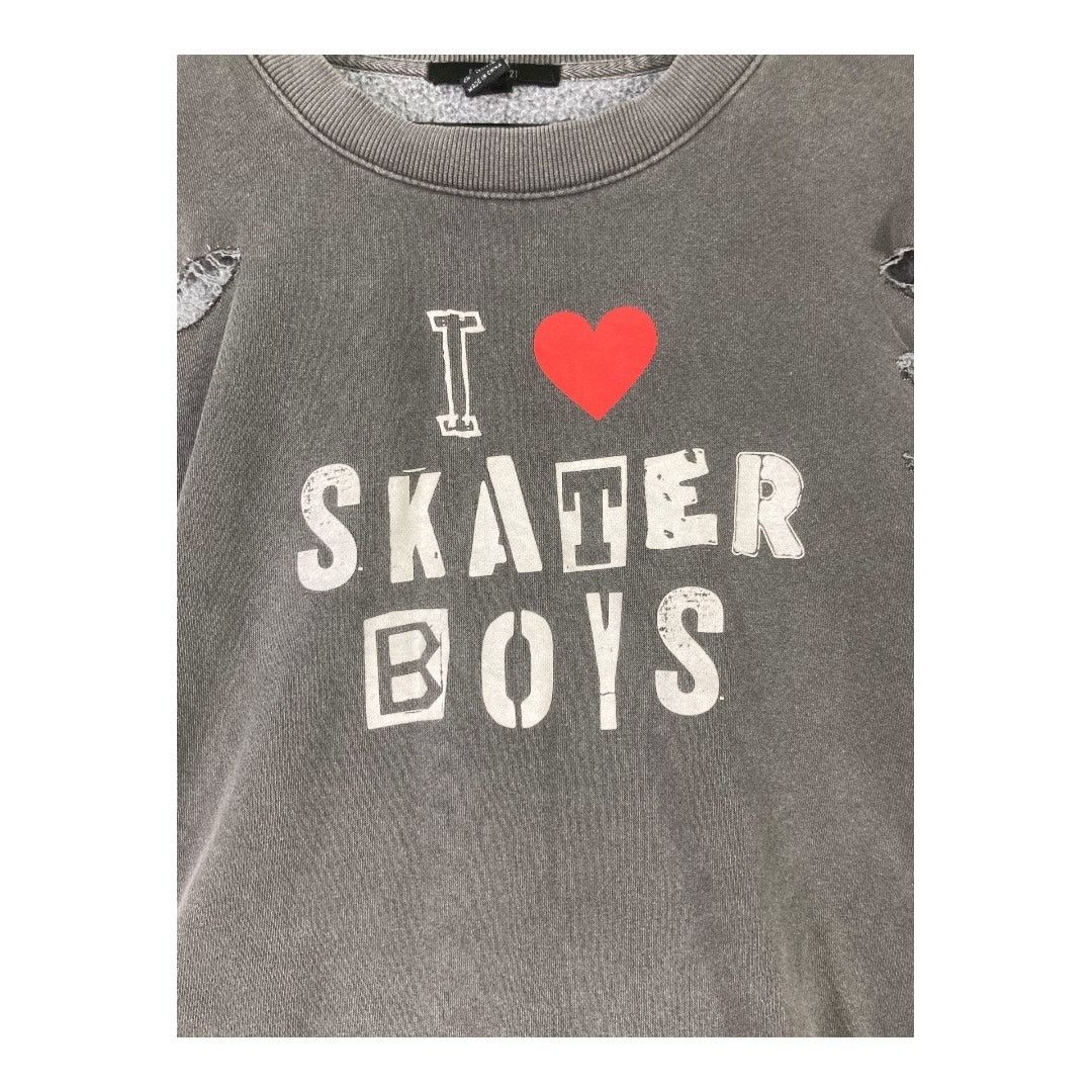 Forever 21 Forever 21 I Love Skater Boys Cropped Sweatshirt Women's L Size L / US 10 / IT 46 - 2 Thumbnail
