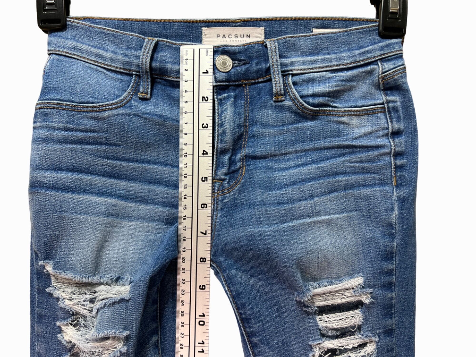 Pacsun Pacsun - Women's Stretch Skinny Jeans Distressed - Blue - 24 Size 42" / US 20 - 6 Thumbnail