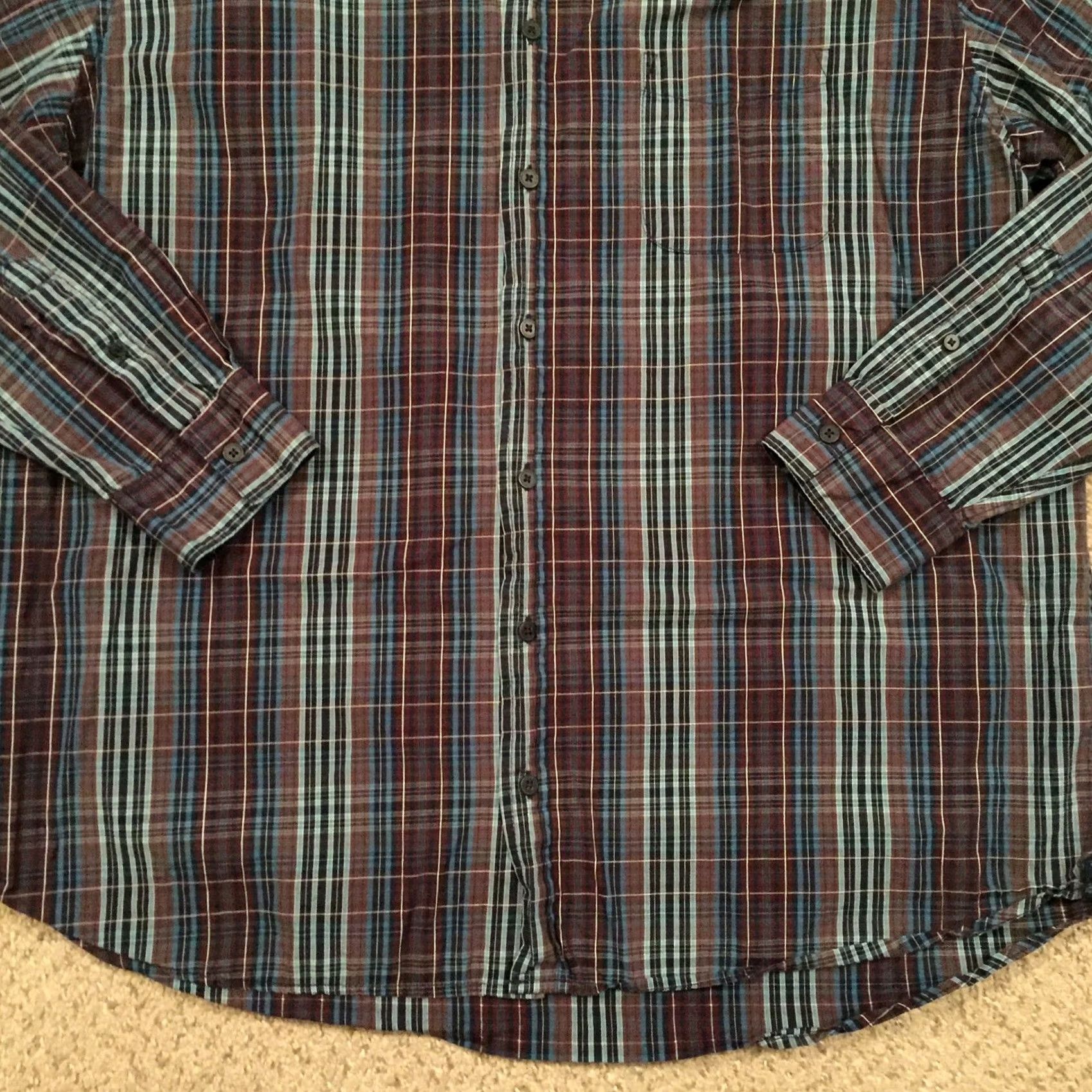 Old Navy Old Navy Shirt Mens XL Blue Purple Plaid Long Sleeve Button Up Size US XL / EU 56 / 4 - 4 Thumbnail