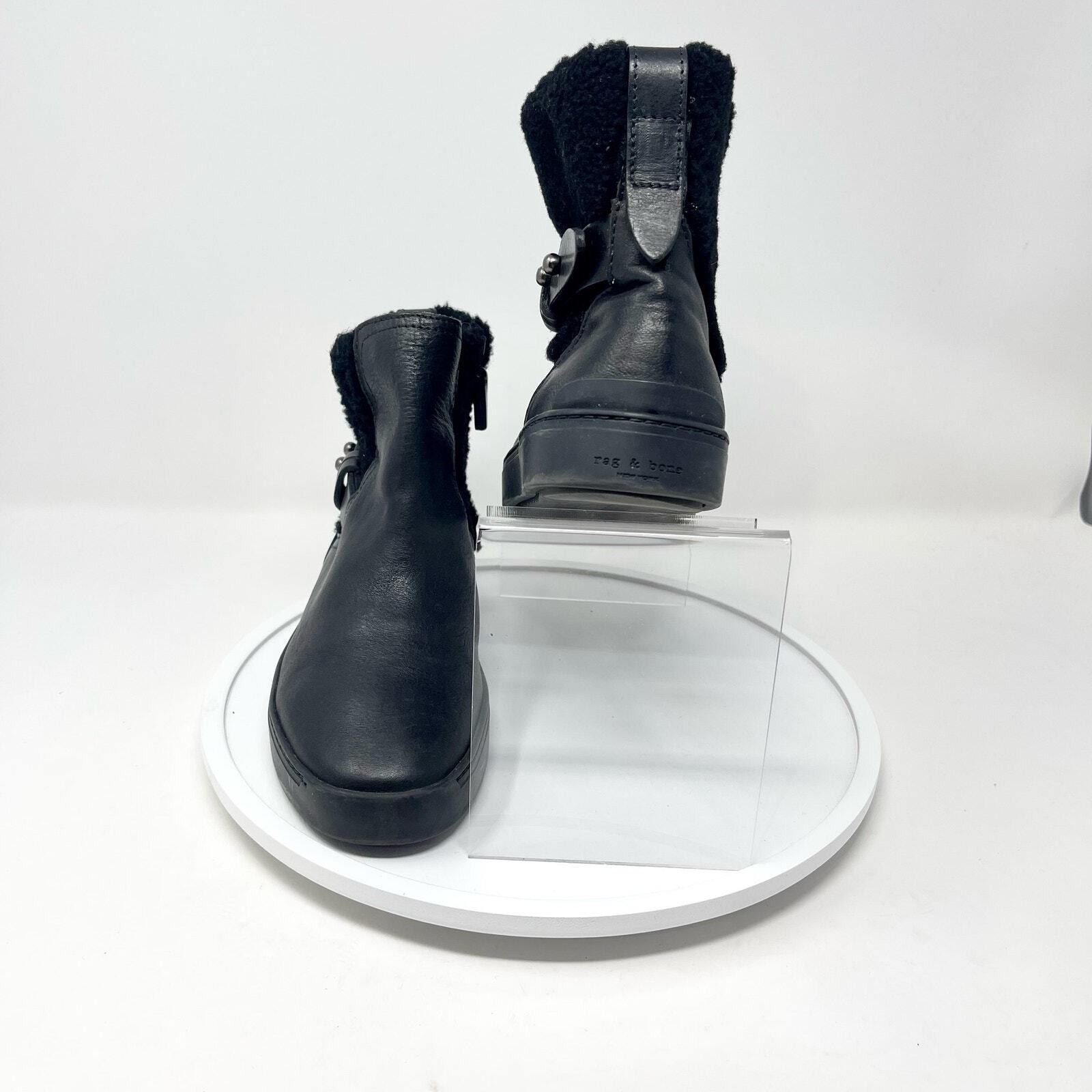 Rag & Bone rag & bone Size 36 / US 5 Shearling Farling Black Zip Ankle Size US 5 / IT 35 - 2 Thumbnail