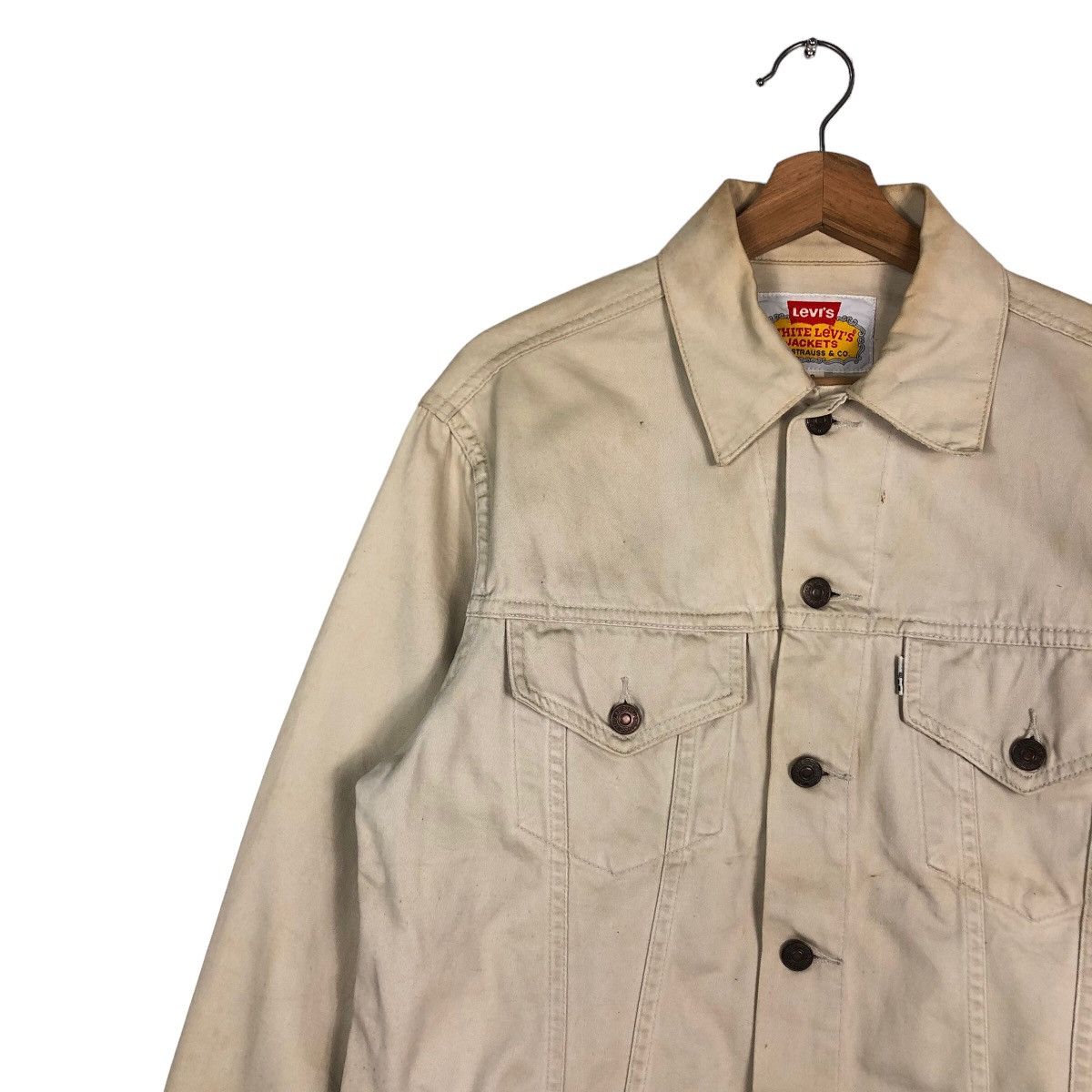 Japanese Brand Vintage White Levi’s Jacket Biker Cargo Multi Pocket Trucker Size US M / EU 48-50 / 2 - 7 Thumbnail