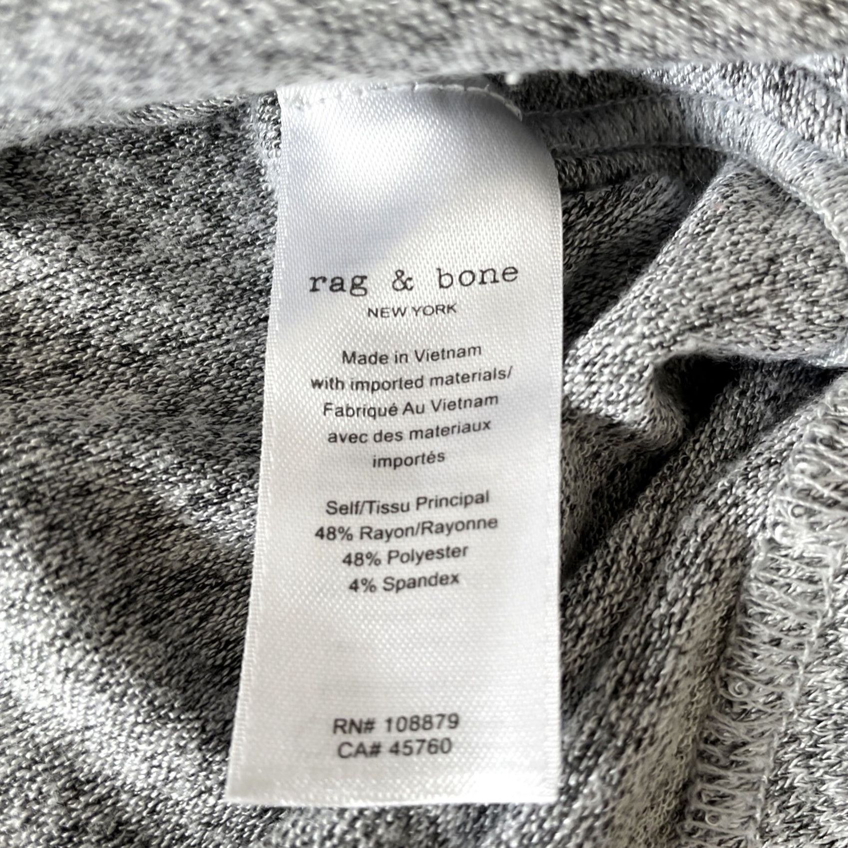 Rag & Bone Rag & Bone Womens XS Long Sleeve Top Heathered Gray Crew Neck Pullover Lightweight Casual Knit T-Shirt Size XS / US 0-2 / IT 36-38 - 4 Thumbnail