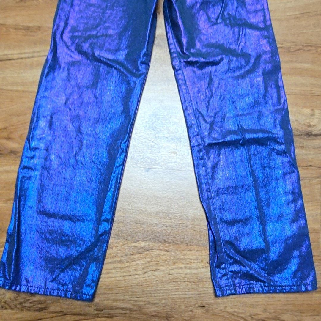 Levi's Levi's Ribcage Straight Ankle Metallic Purple Jeans 24 Size 24" / US 00 / IT 34 - 2 Thumbnail