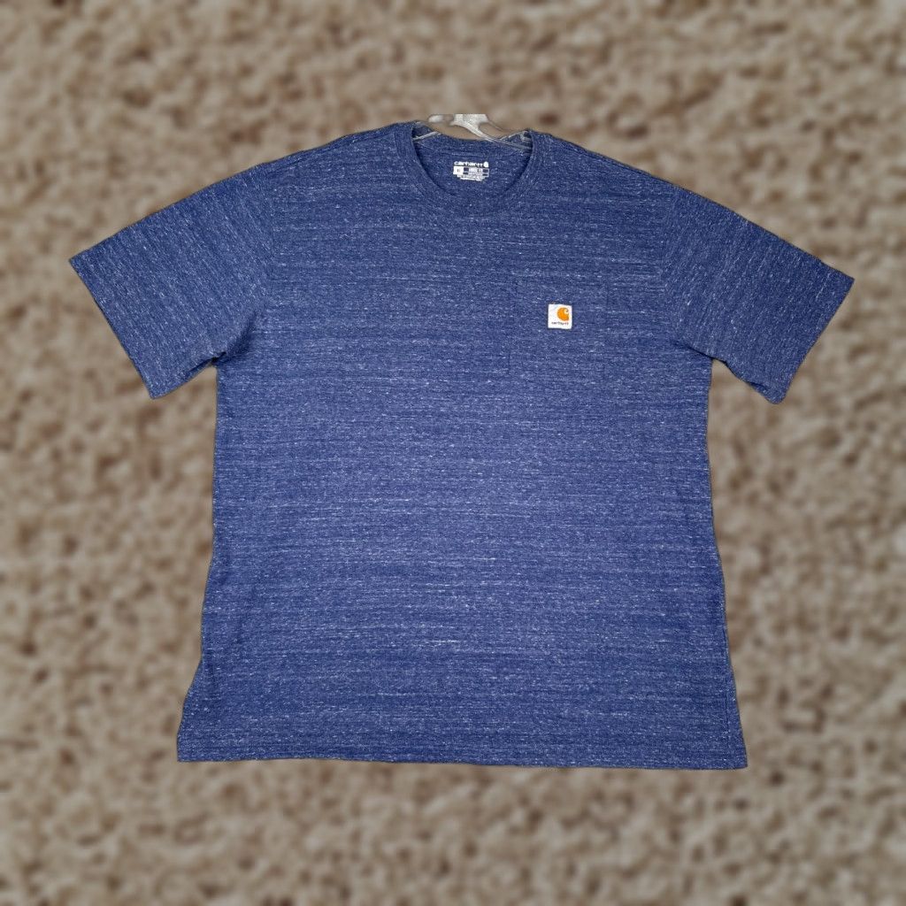 Carhartt Carhartt Mens T-Shirt XL Heather Blue Cotton Blend Pocket Crew Workwear Shirt Mens Size US XL / EU 56 / 4 - 1 Thumbnail