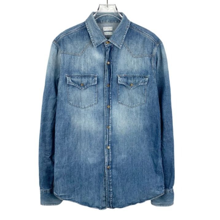 Brunello Cucinelli Brunello Cucinelli BC Washed Deep Blue Denim Cotton Long-Sle Size US M / EU 48-50 / 2 - 1 Thumbnail