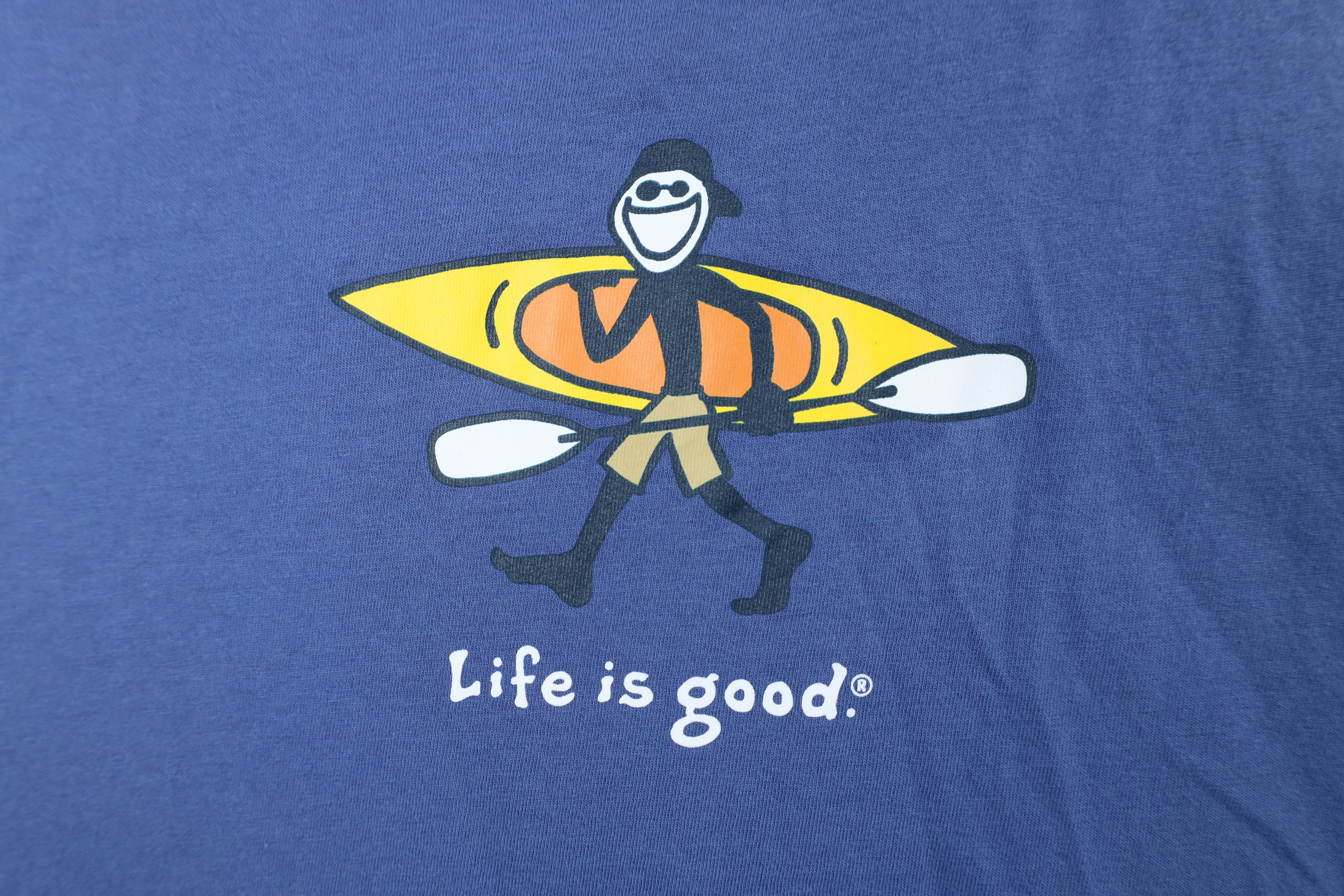 Life is Good × Vintage Life Is Good Canoe Kayak Short Sleeve T-Shirt Blue Cotton Size US XL / EU 56 / 4 - 4 Thumbnail