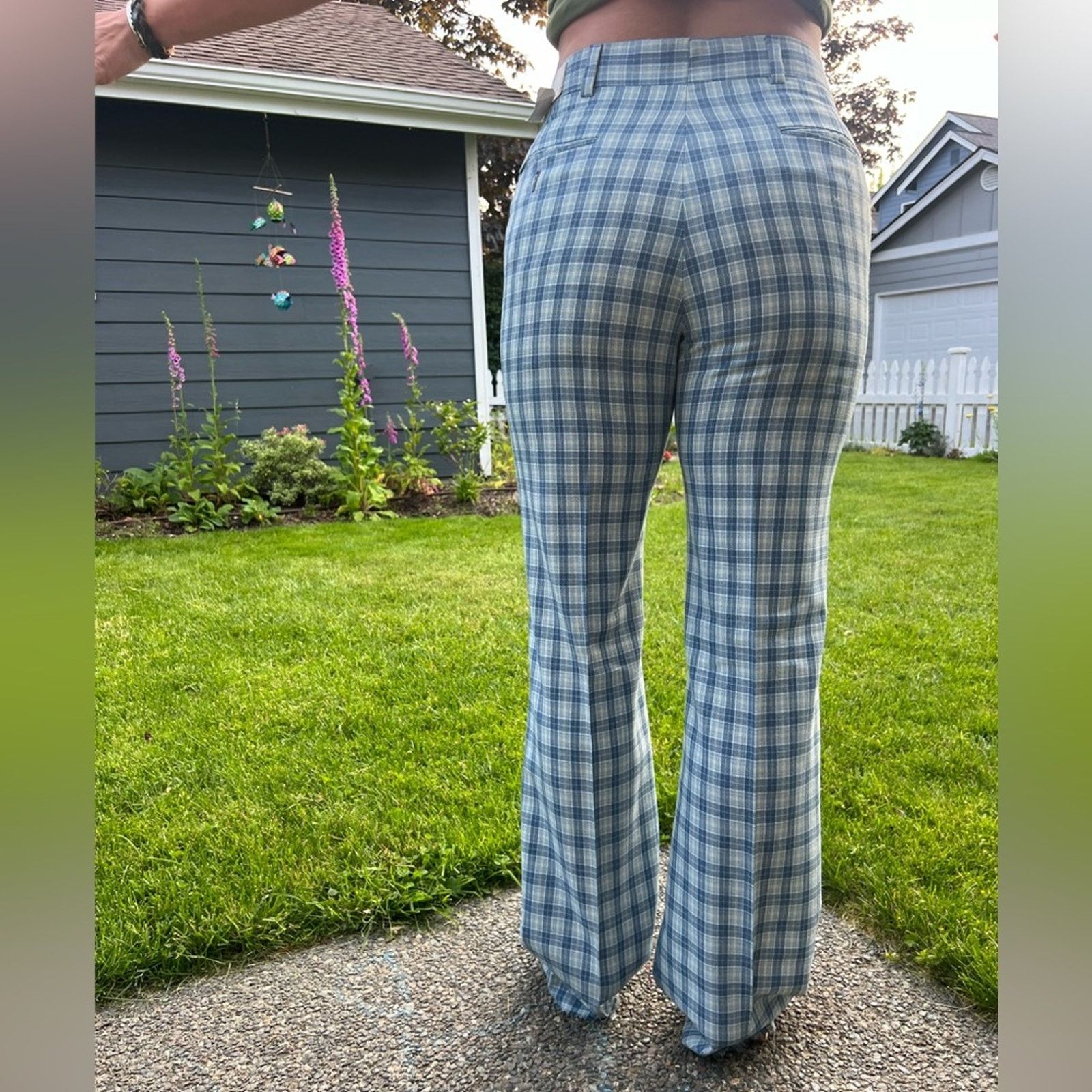 Vintage 60s Jack Nicklaus HART SCHAFFNER MARX blue plaid poly pants Size 30" / US 8 / IT 44 - 9 Thumbnail