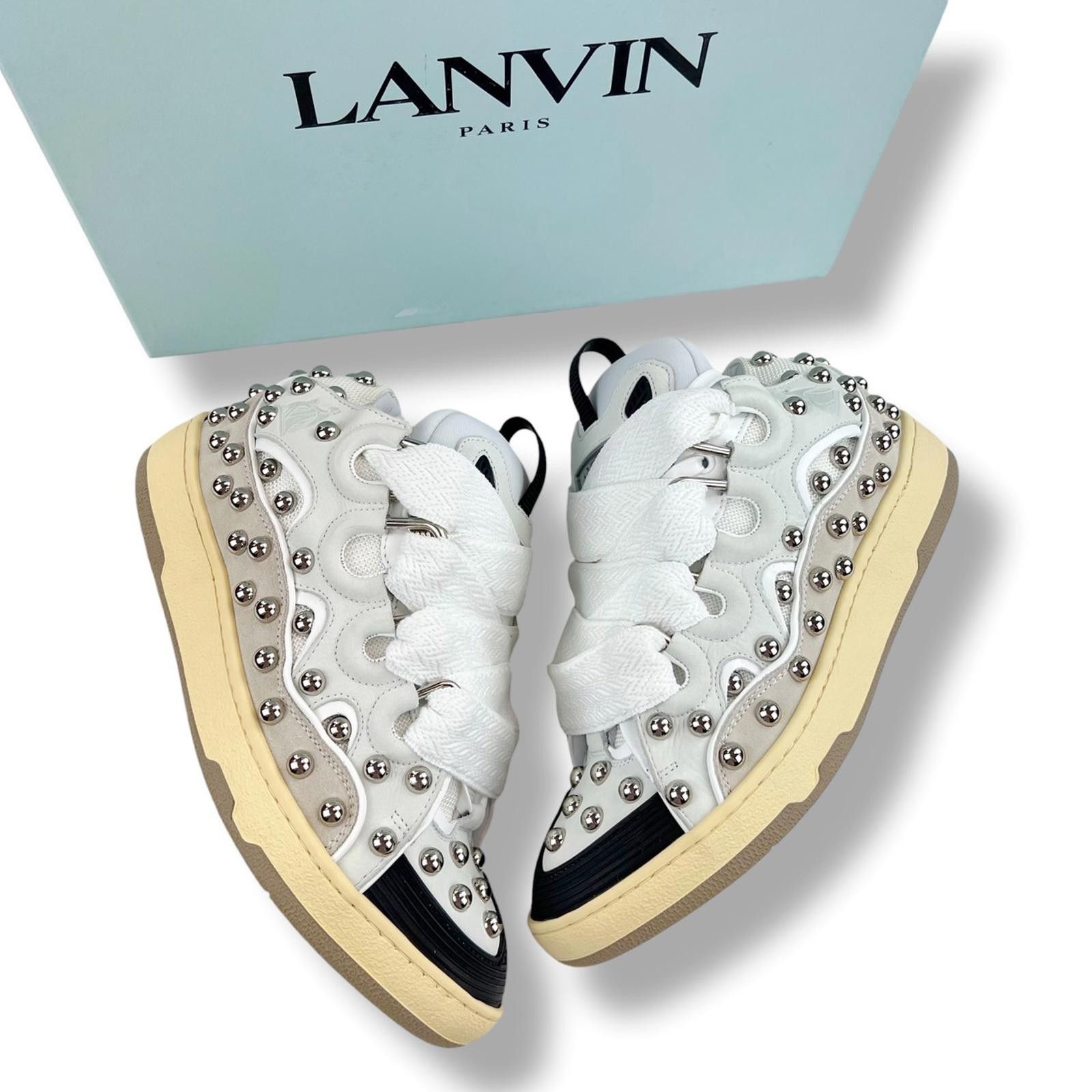 Lanvin Lanvin Studded Leather Curb Trainers Size US 7 / EU 40 - 1 Thumbnail