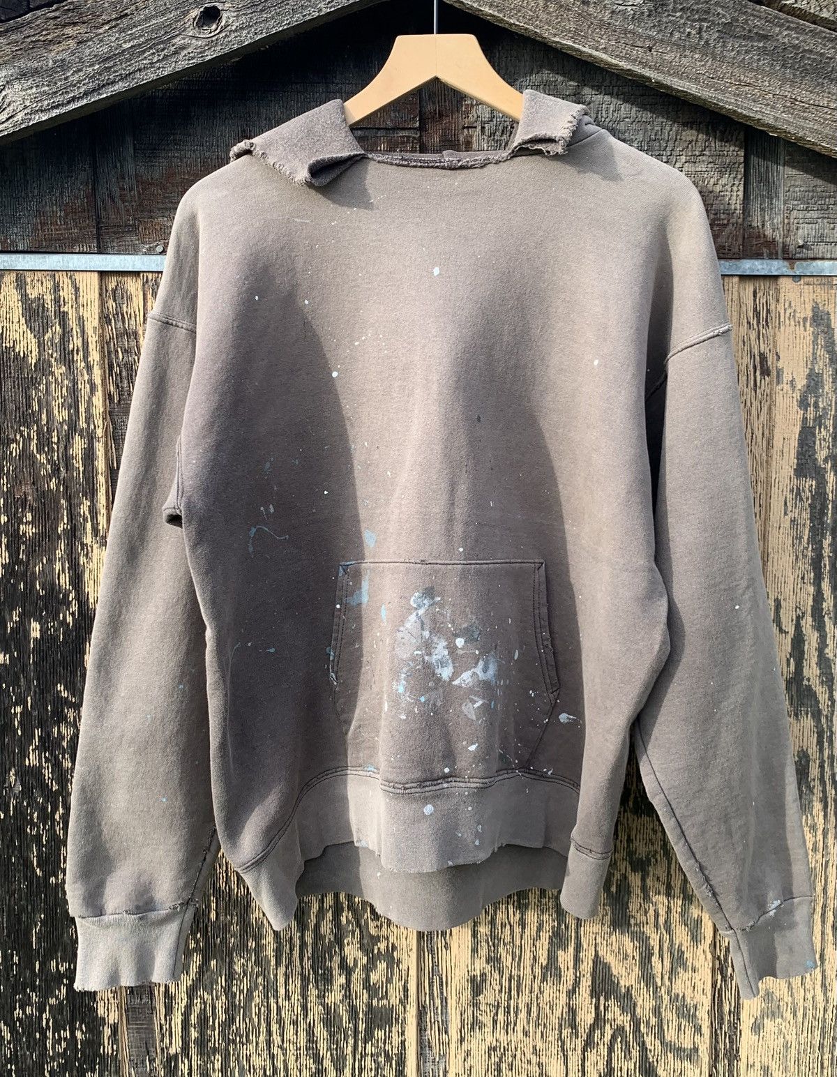 Vintage Vintage Thrashed Sun Faded Blank Hoodie 90s Paint Boxy M Size US M / EU 48-50 / 2 - 2 Thumbnail