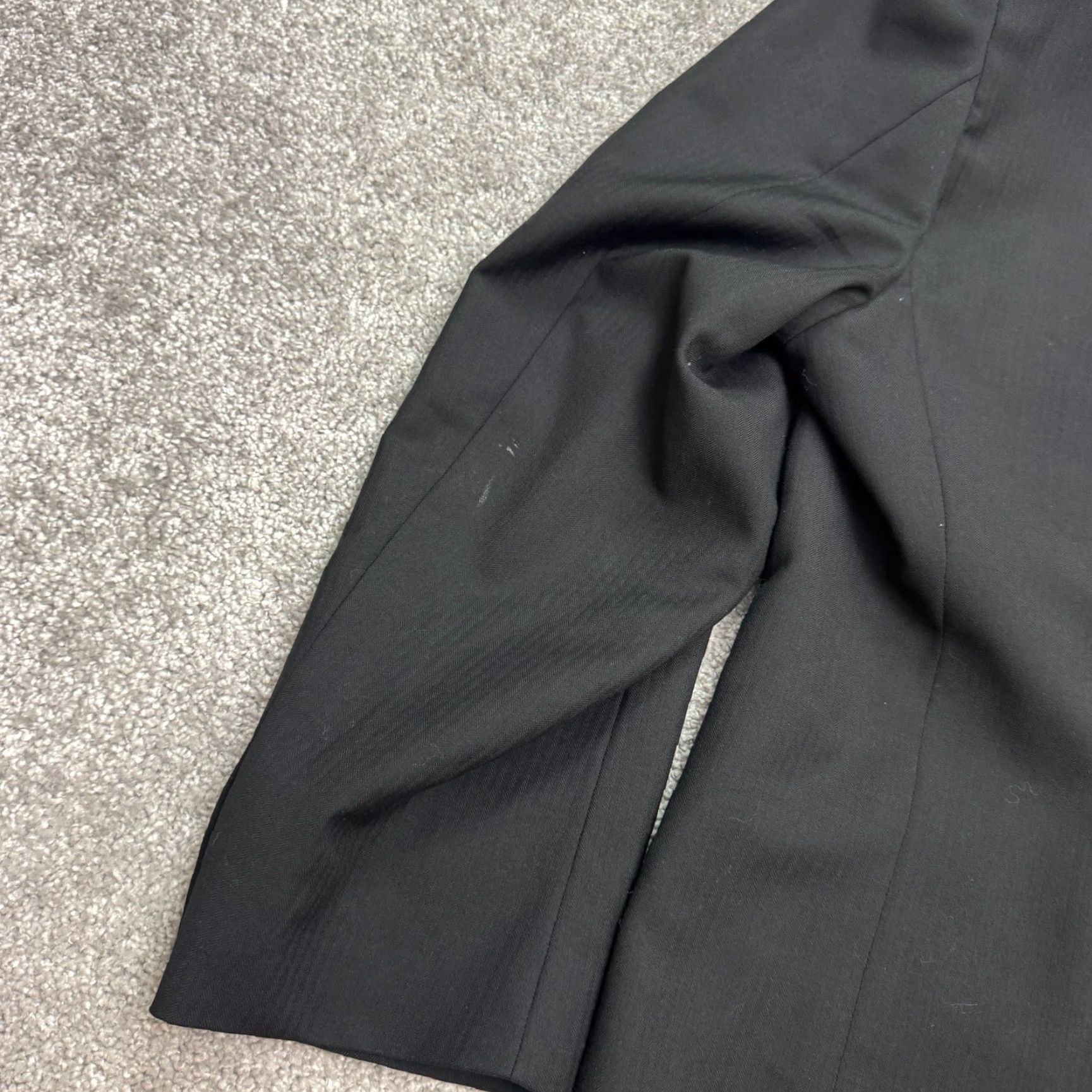 Vintage VINTAGE Guabello Blazer Jacket Mens 44R Black Wool Three-Button Notch Lapel Single-Breasted 3-Button 46 Chest Italy Classic Designer Size 44R - 3 Thumbnail