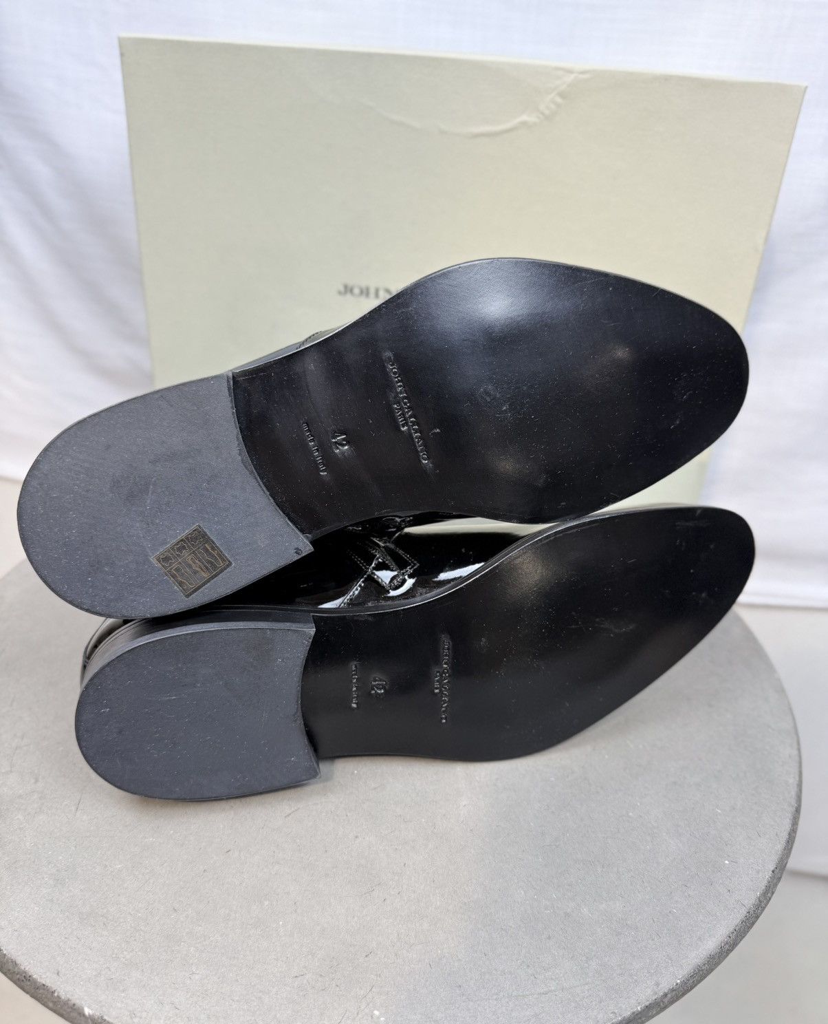 John Galliano Archive New in box Patent Leather Black Zip Boots 42 RARE! Size US 9 / EU 42 - 7 Thumbnail