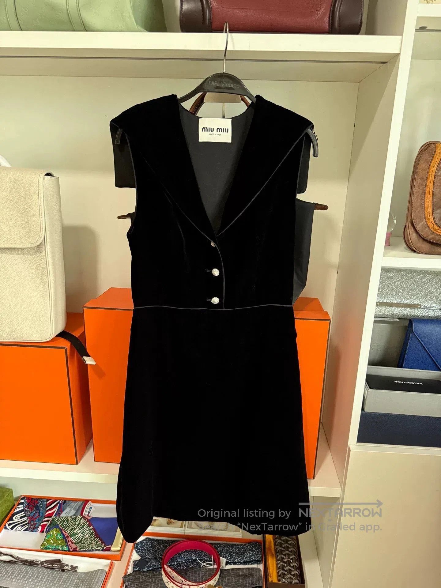 Miu Miu Miu Miu Black Velvet V-Neck Dress. Size S / US 4 / IT 40 - 3 Thumbnail