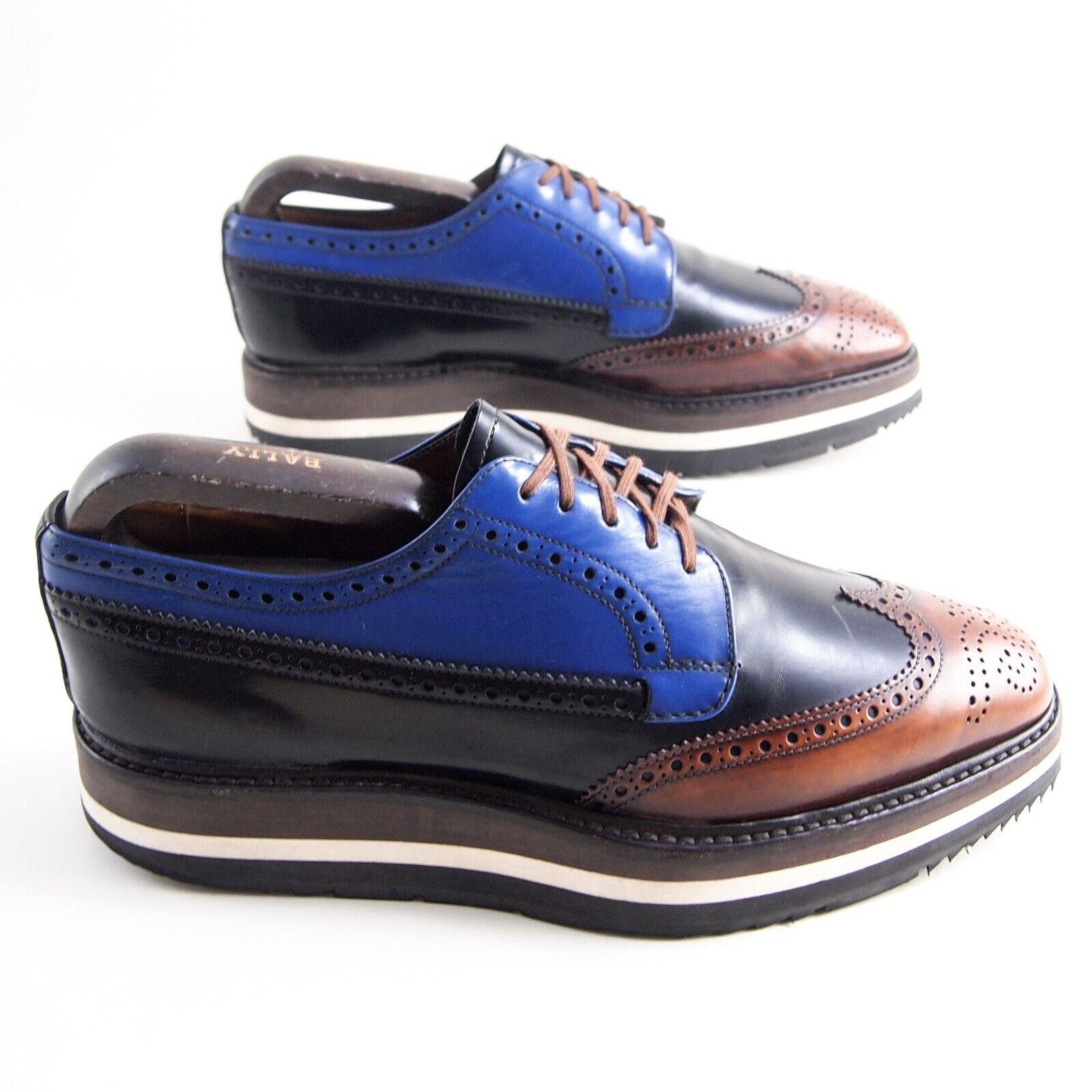 Prada Prada Lug Sole Brogues 2EG016 Black Blue Brown EU 40 US 7 Size US 7 / EU 40 - 6 Thumbnail