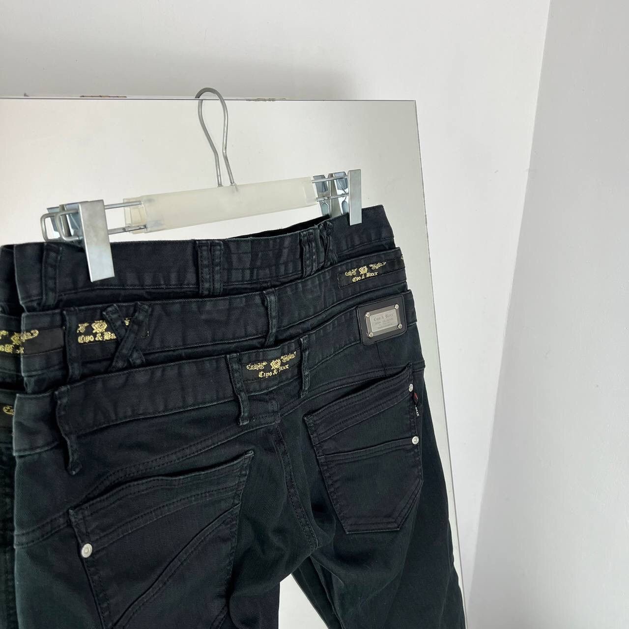 Japanese Brand Rare Pants Cipo Baxx Black Jeans Baggy Slim Rap Distressed Size US 33 - 6 Thumbnail