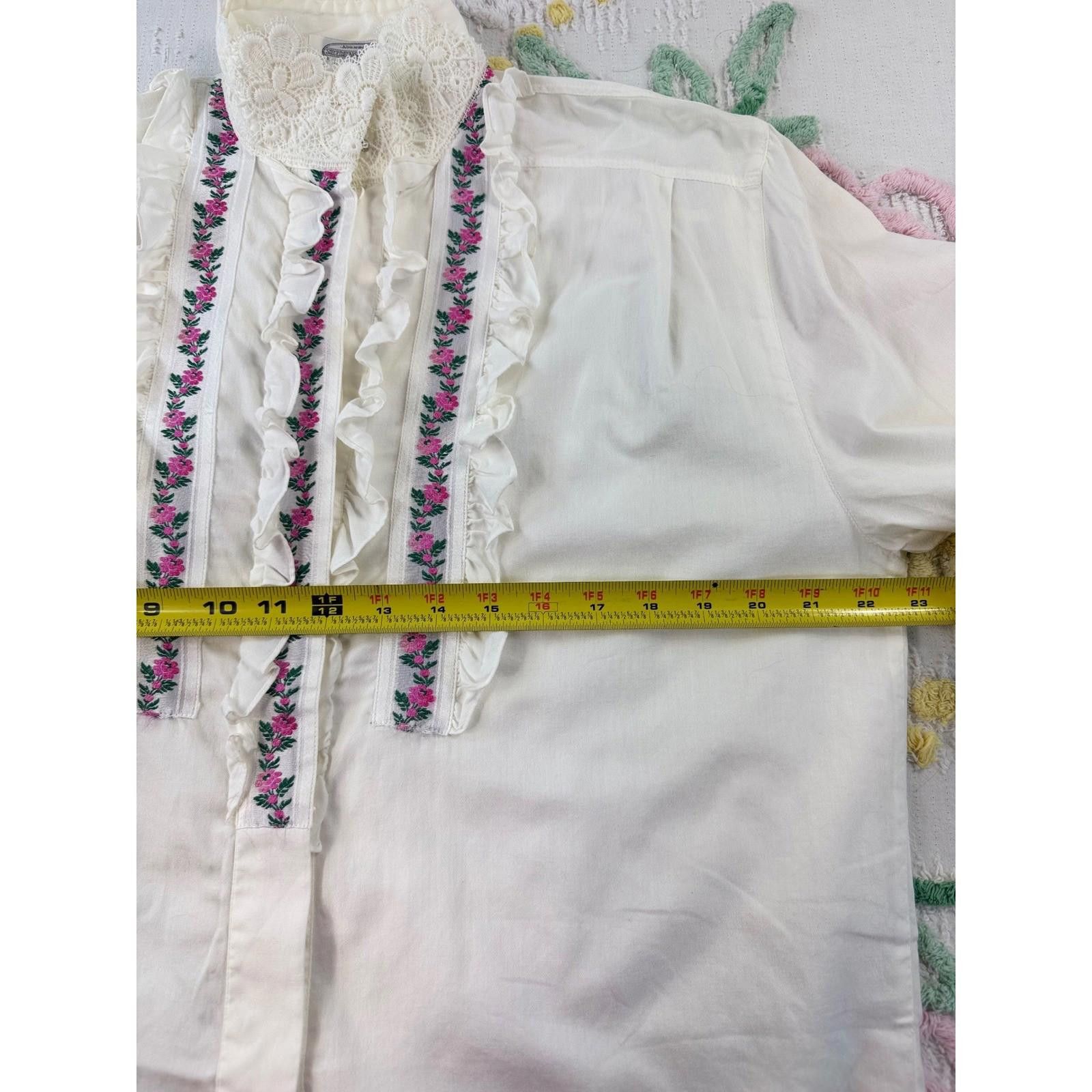 Other Seidensticker vtg Women White Lace Trim Embroidered 38 Size L / US 10 / IT 46 - 7 Thumbnail
