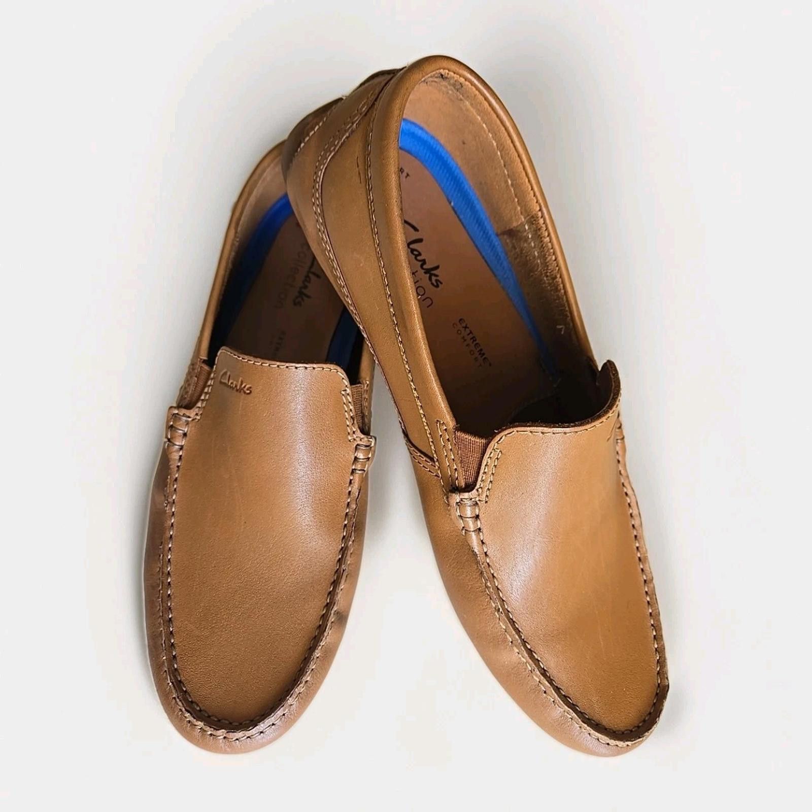 Clarks Clarks Mens 8.5 Markman Tan Leather Slip On Loafer Shoes Size US 8.5 / EU 41-42 - 4 Thumbnail
