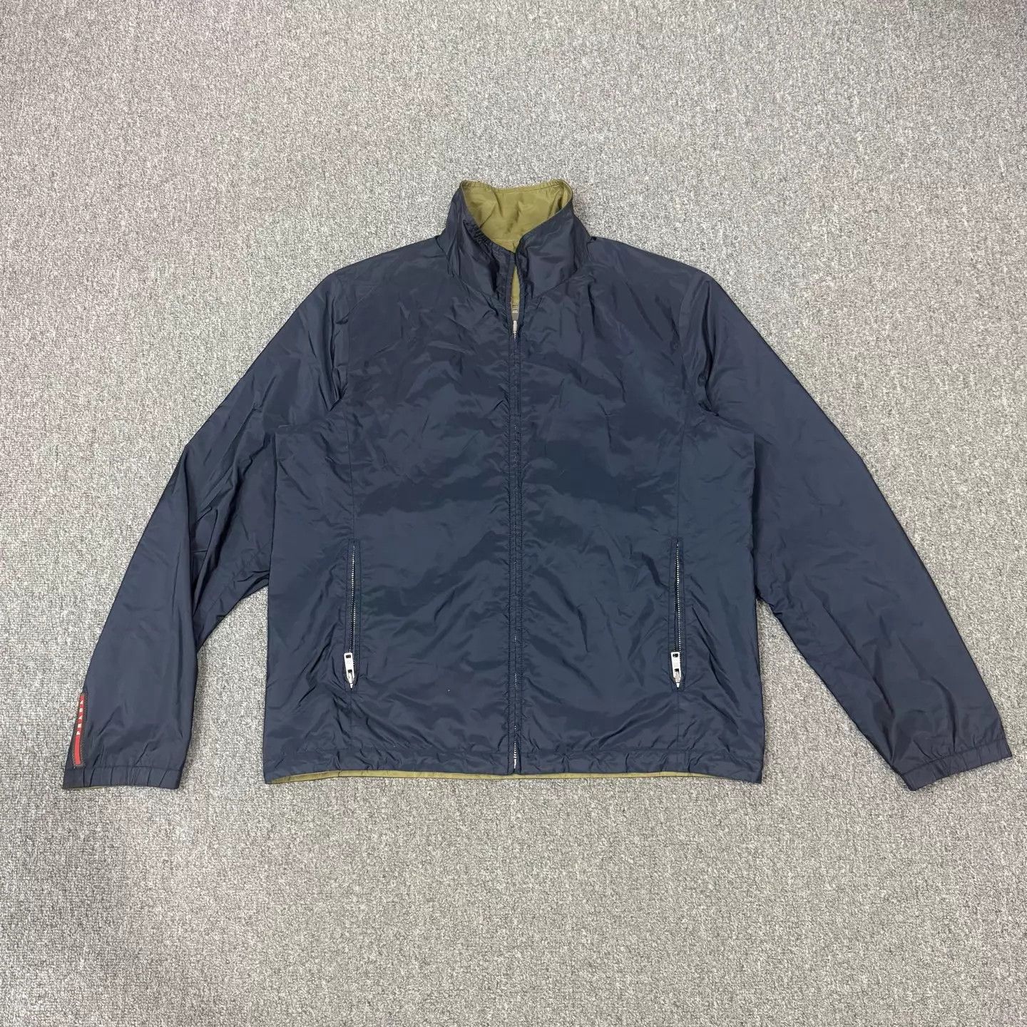 Prada Prada blue green reversible hem logo nylon jacket 54 mint Size US L / EU 52-54 / 3 - 1 Thumbnail