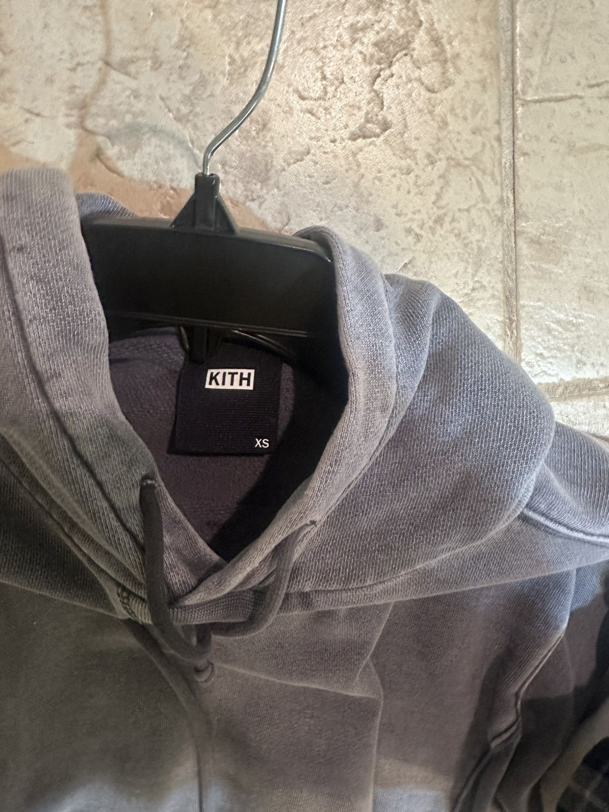 KITH grey acid wash hoodie sz xs