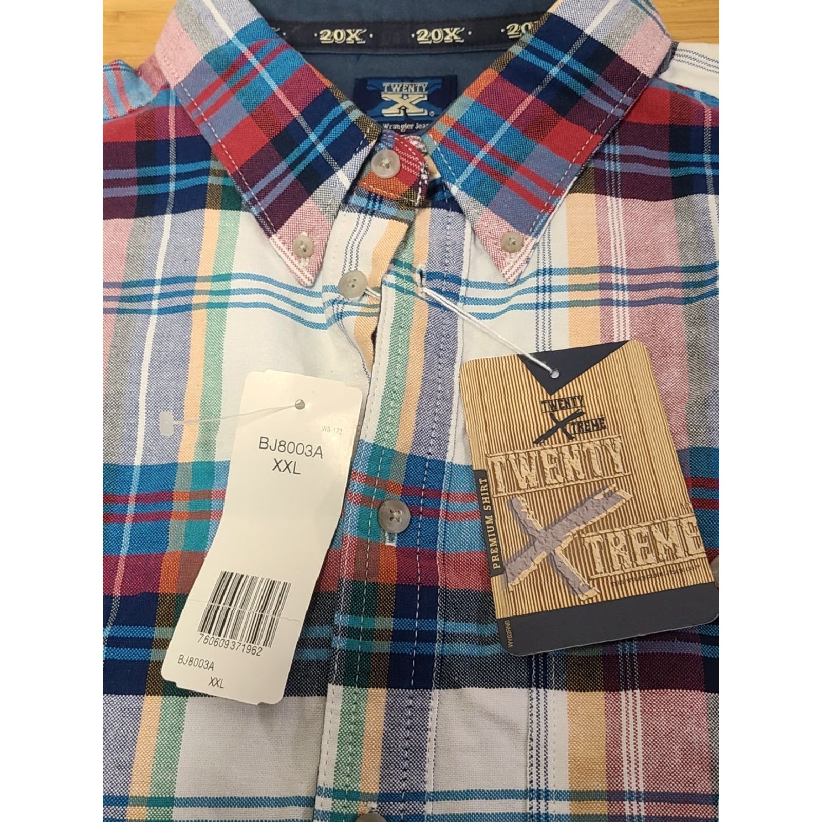 Wrangler Wrangler 20X Shirt Women's 2XL Blue Plaid Button Up Long Sleeve Western Twenty X Size XXL / US 16-18 / IT 52-54 - 4 Thumbnail