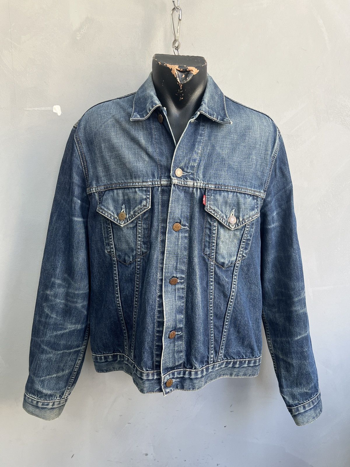 Levi's Levis Denim 90s trucker Jacket Blue Vintage y2k Size US XL / EU 56 / 4 - 1 Thumbnail