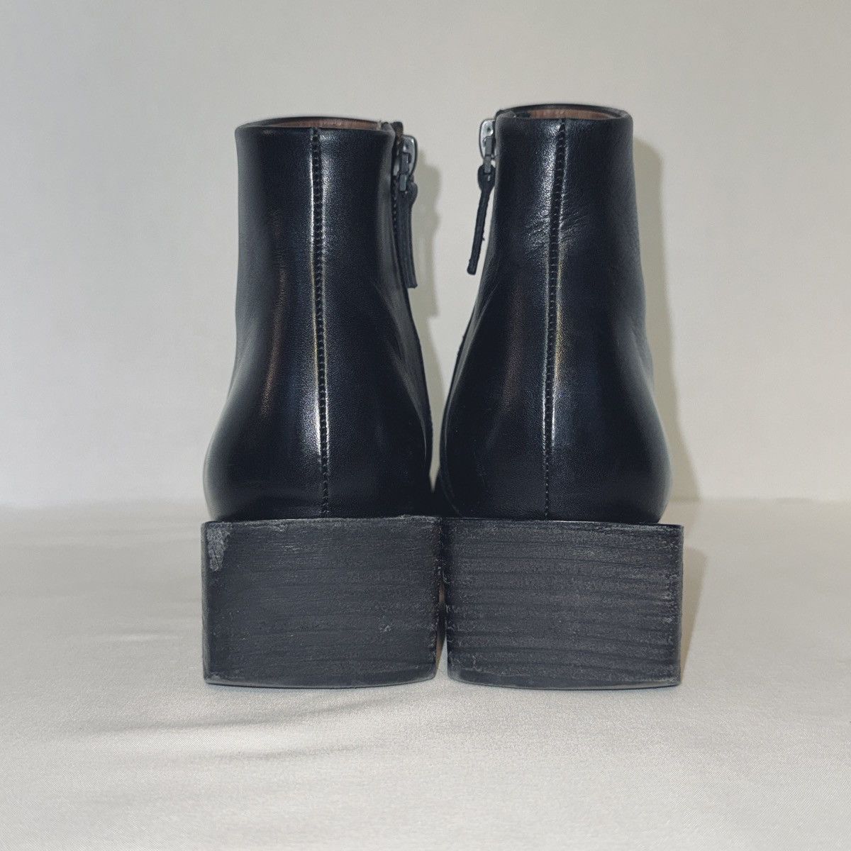 Marsell Marsèll Pannelletto Black Leather Ankle Boots Square Heel Size US 6.5 / IT 36.5 - 6 Thumbnail