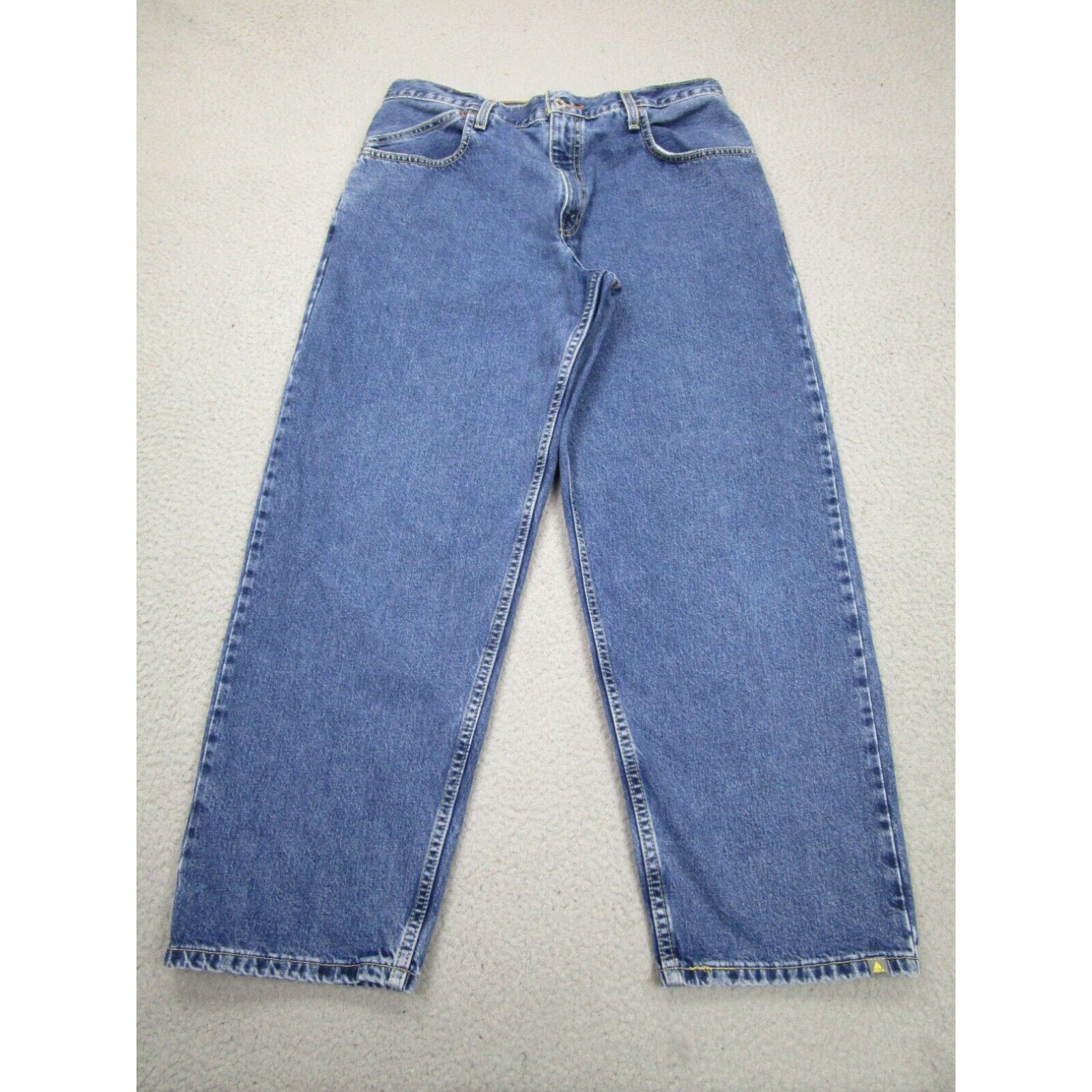 image of Vintage Silvertab Jeans Mens 34X32 Blue Loose Baggy 90's Y2K 2000S Skater Raver in White