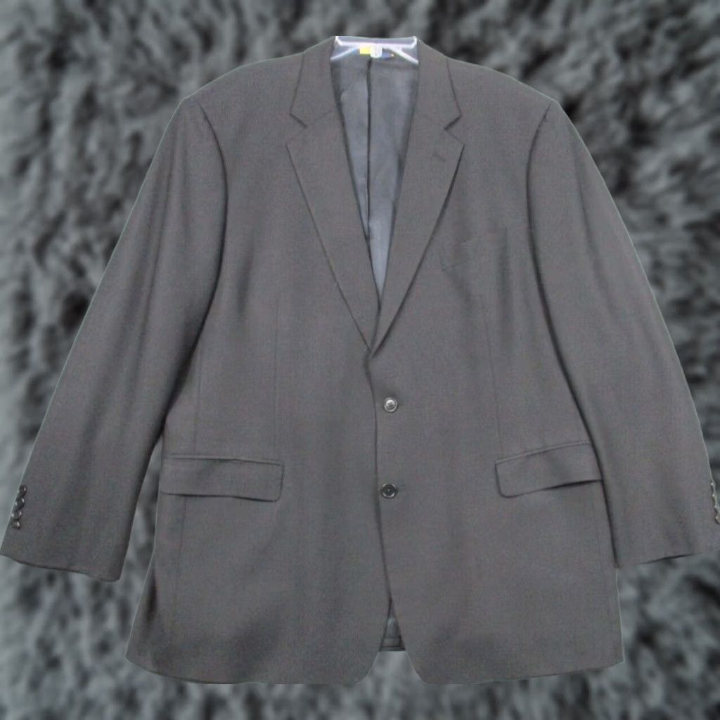 Brooks Brothers VINTAGE Brooks Brothers 346 Blazer 48L Wool Stretch Jacket Black Mens Blazer Size 48R - 1 Thumbnail