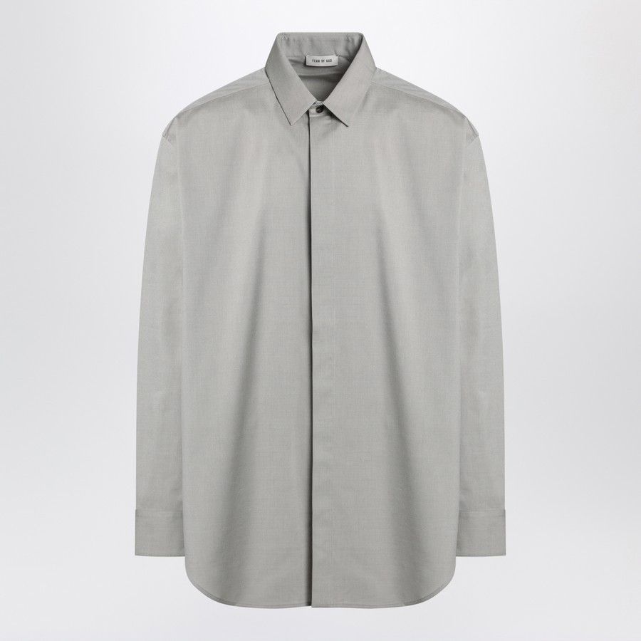 o1d2blof0226 Cotton Shirt in Dove Grey