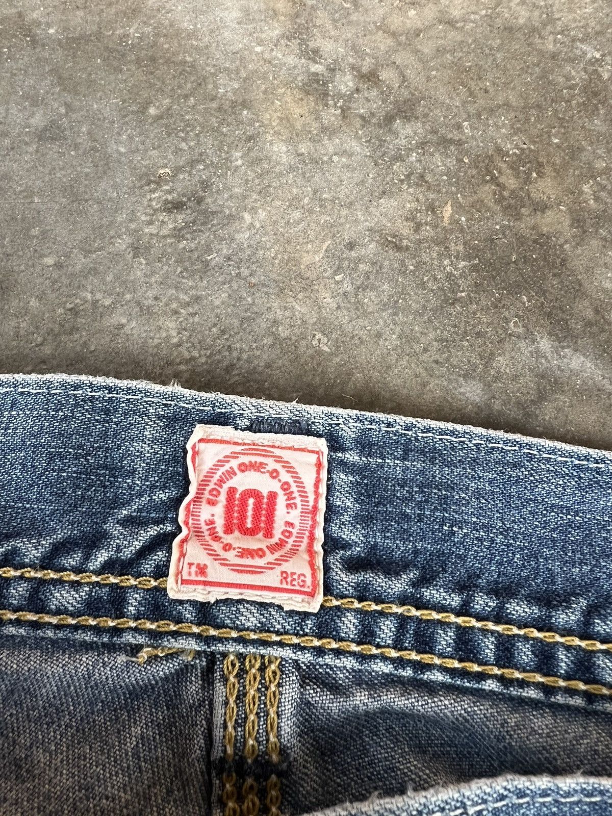Edwin × If Six Was Nine × Japanese Brand 💥Baggy💥Vintage Edwin 101 Union Made Carpenter Distress Jeans Size US 33 - 19 Thumbnail
