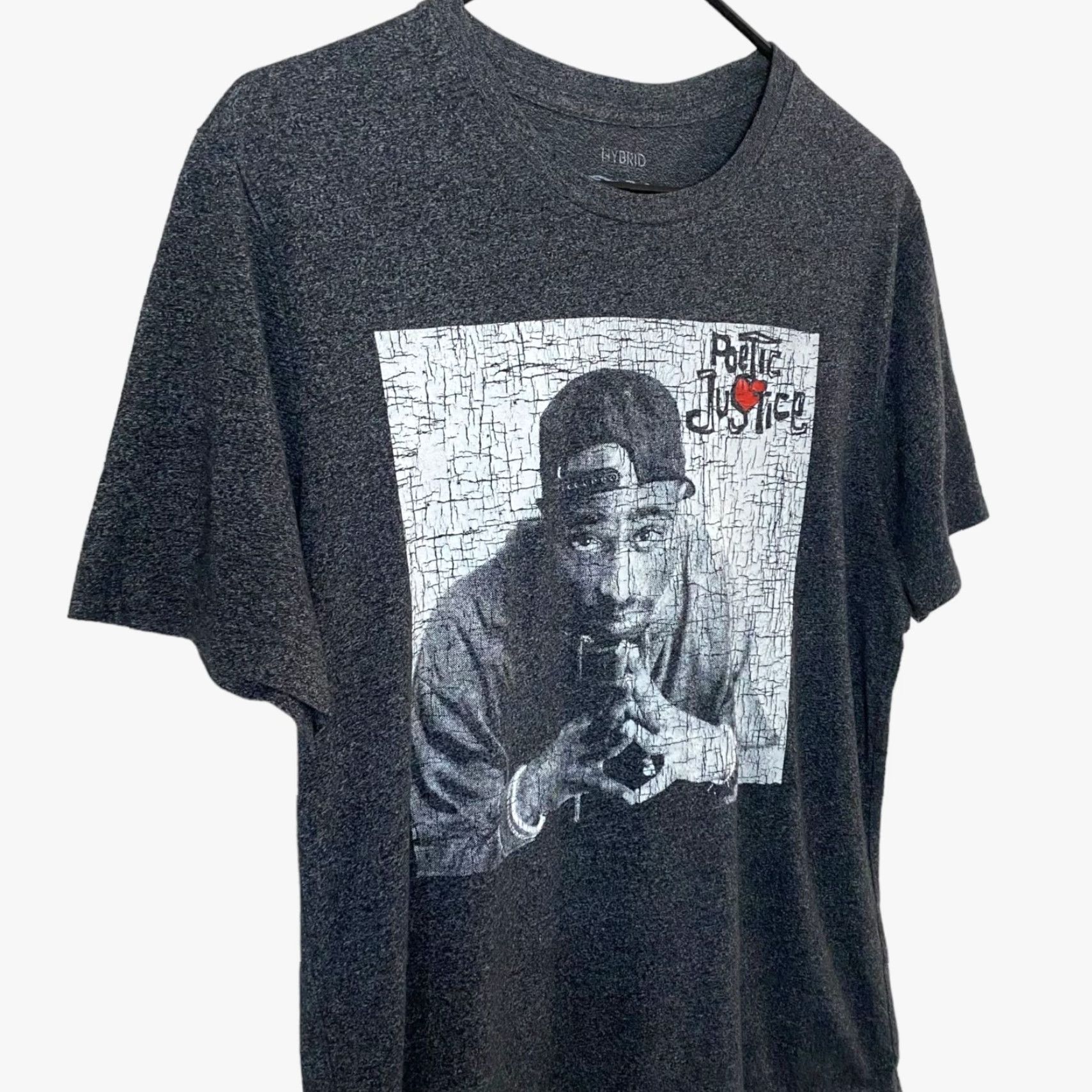 Vintage Hybrid Apparel Tupac Shakur Poetic Justice T-Shirt Gray Hip Hop Men M Shirt Size US M / EU 48-50 / 2 - 4 Thumbnail