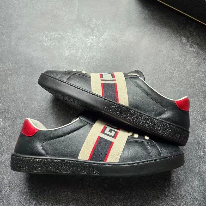 Gucci GUCCI Ace Black Strap Sneakers Size 8-2506 Size US 8 / EU 41 - 4 Thumbnail