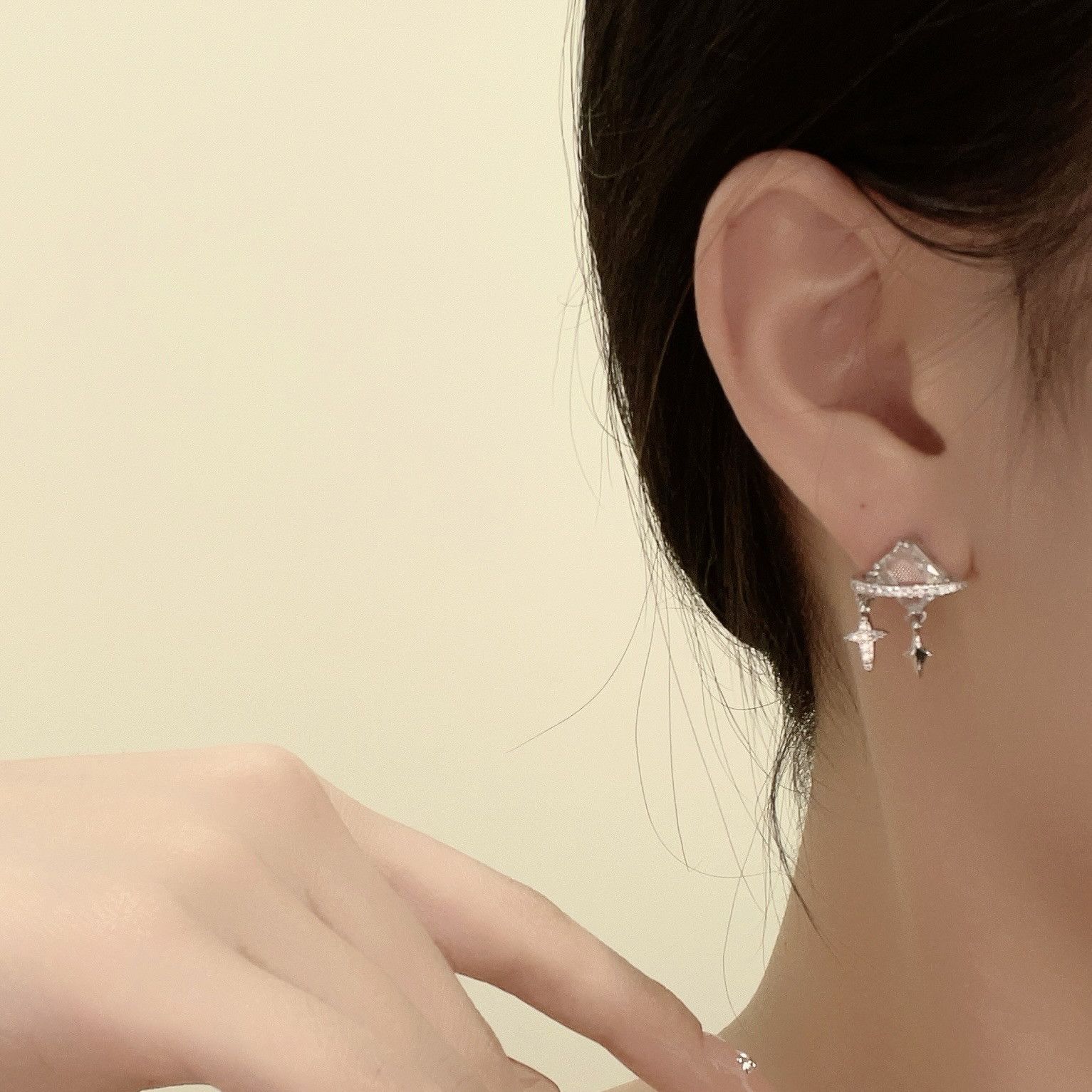Jewelry Star Rare Earrings One Pairs Chrome Jewelry Size ONE SIZE - 2 Thumbnail