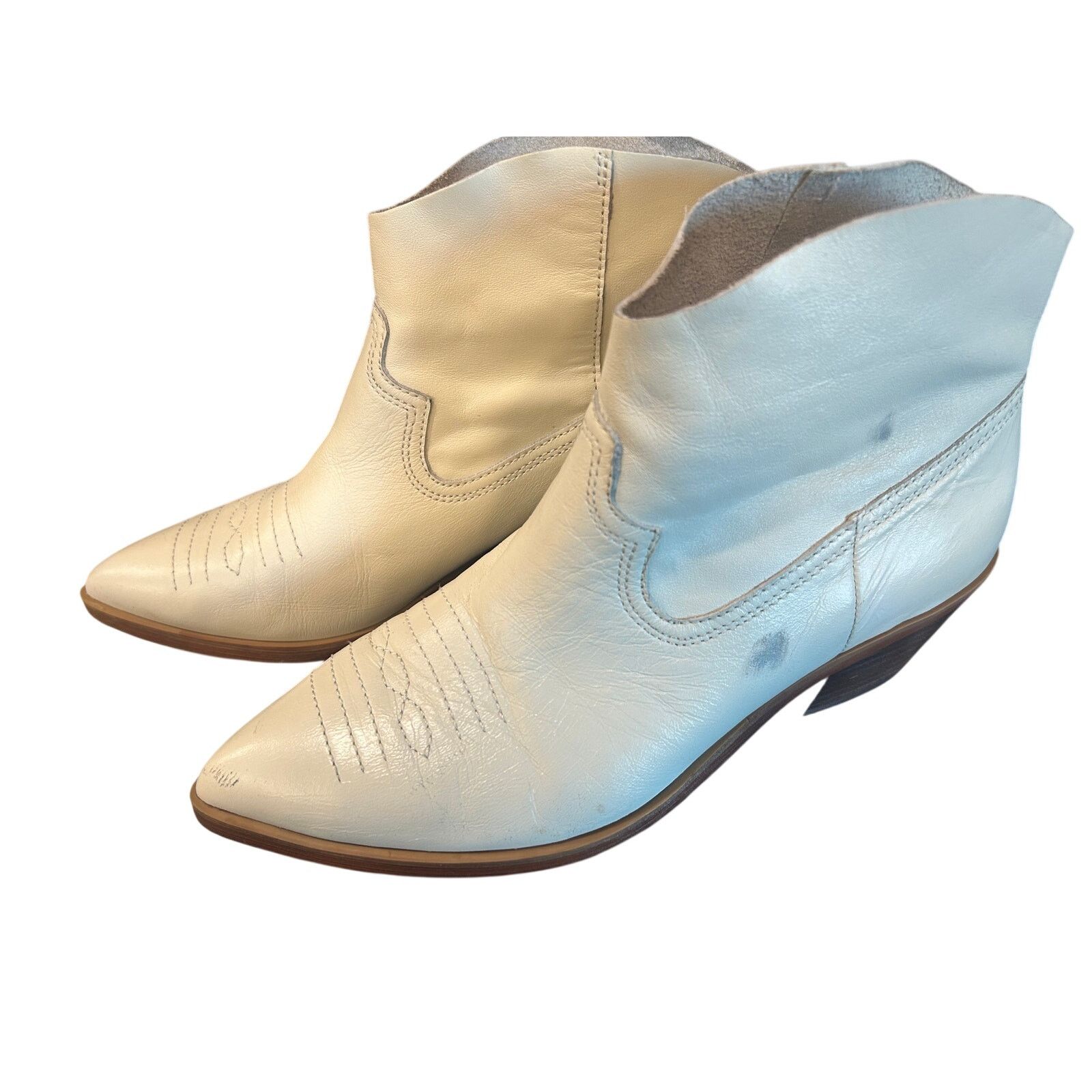 Treasure & Bond Treasure & Bond Farrah Western Bootie White Leather Size US 8 / IT 38 - 1 Thumbnail