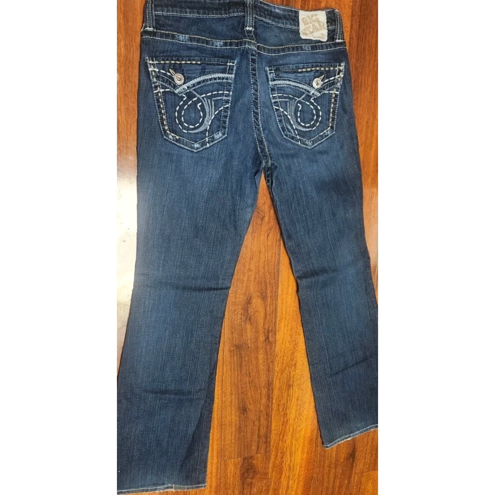 Denime BIG STAR Maddie Boot Cut Jeans Women's 29x32 Denim Blue Mid Rise Jeans Jeans Women Butt Bootcut Logo 90s Festival Hippie Grunge Cowboys Mens Girls Size 29" - 4 Thumbnail