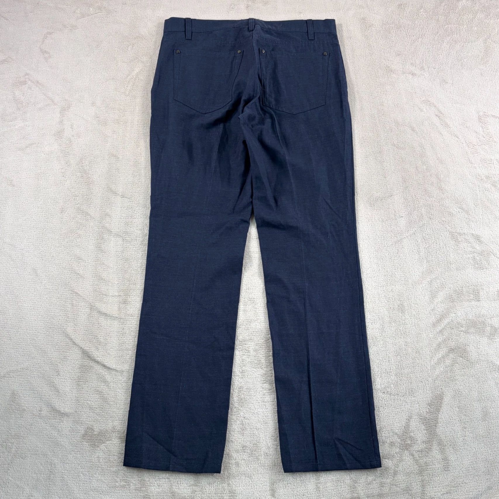 John Varvatos VINTAGE John Varvatos Collection Pants Men 33x31 Blue Wool Linen Blend Dress Pants Casual Formal Workwear Smashboard Size US 33 - 3 Thumbnail