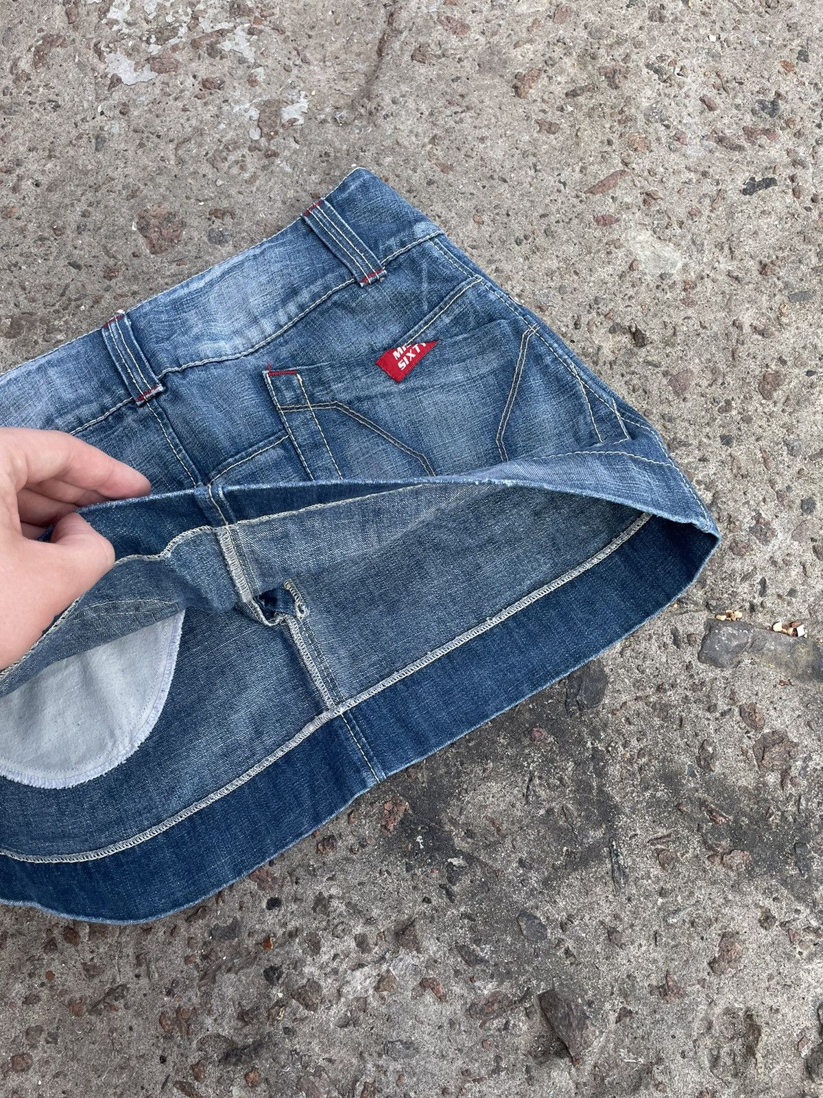 Miss Sixty × Vintage Vintage 00s Miss Sixty Denim Washed Y2K Jeans Mini Skirt Size 31" - 7 Thumbnail