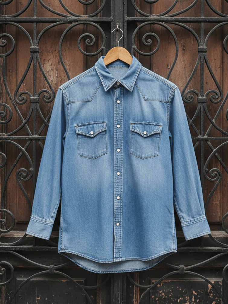 Japanese Brand Browny Vintage Denim Western Shirt Size L / US 10 / IT 46 - 1 Thumbnail