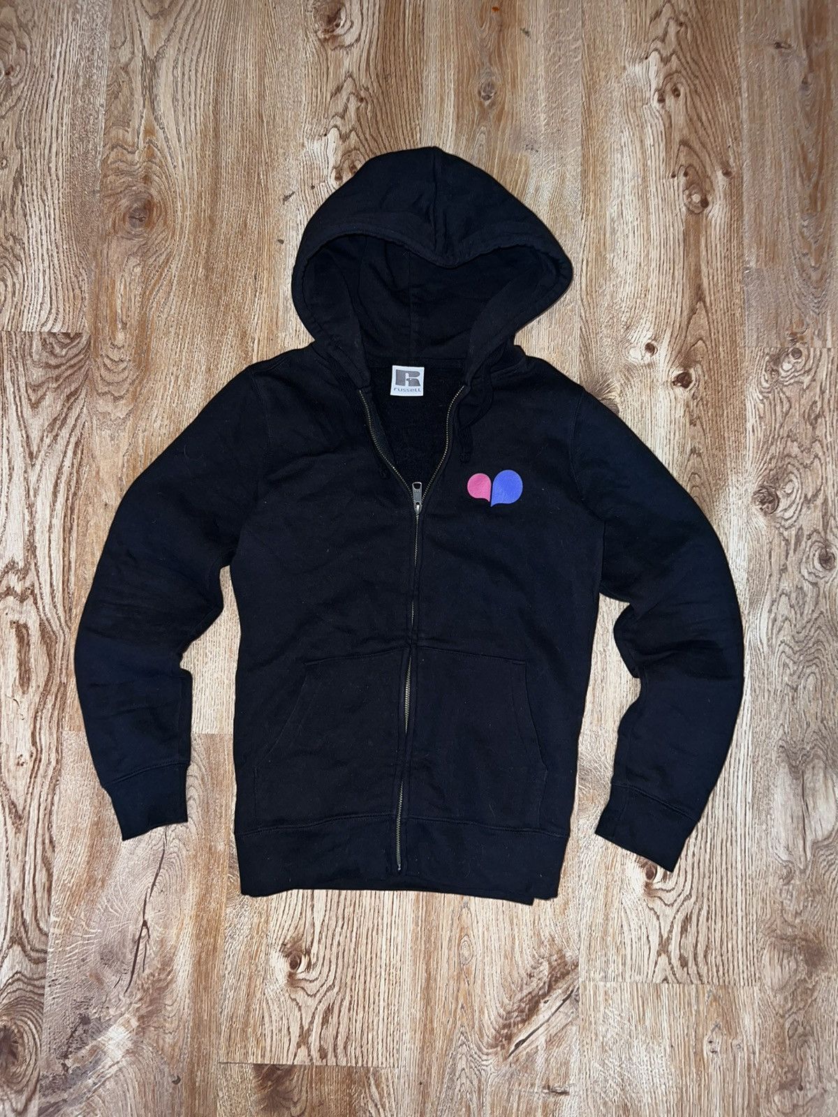 Russell Athletic × Vintage Vintage Russell Athletic Zip Up Hoodie Black Lowe Size US S / EU 44-46 / 1 - 3 Thumbnail