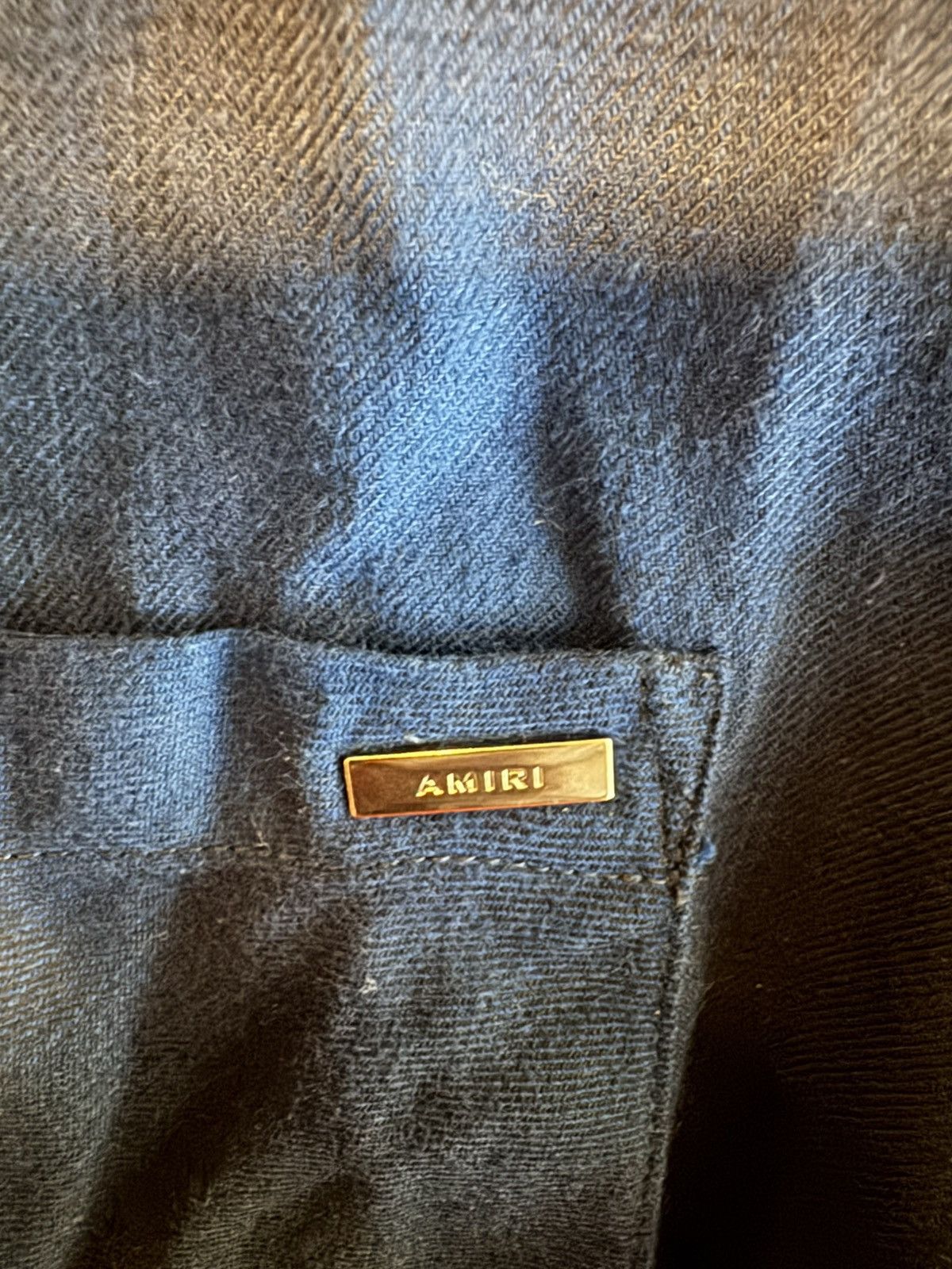 Amiri Amiri Crystal Painter Blue Flannel Shirt Size US S / EU 44-46 / 1 - 6 Thumbnail