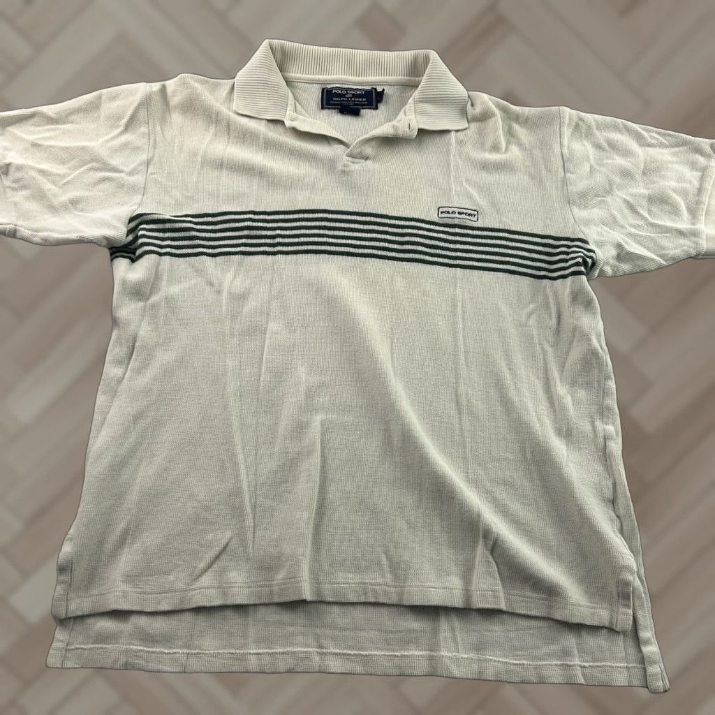 Vintage VTG Polo Sport Ralph Lauren Short Sleeve Knit Cotton Shirt Mens M Beige Shirt Size US M / EU 48-50 / 2 - 1 Thumbnail
