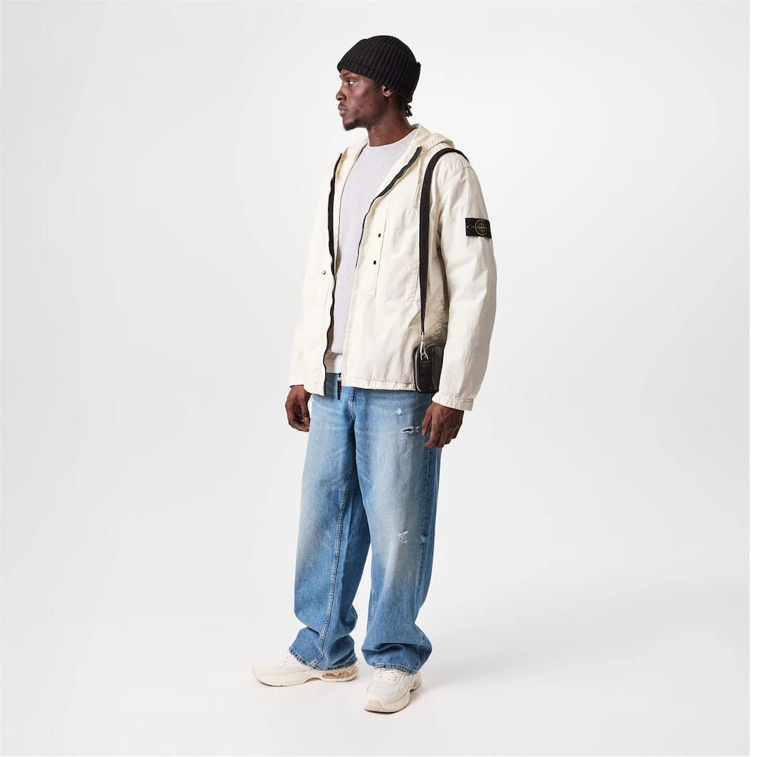 Stone Island o1g2r1mq0526 Supima Cotton Twill Hooded Jacket in Ivory Size US S / EU 44-46 / 1 - 6 Thumbnail