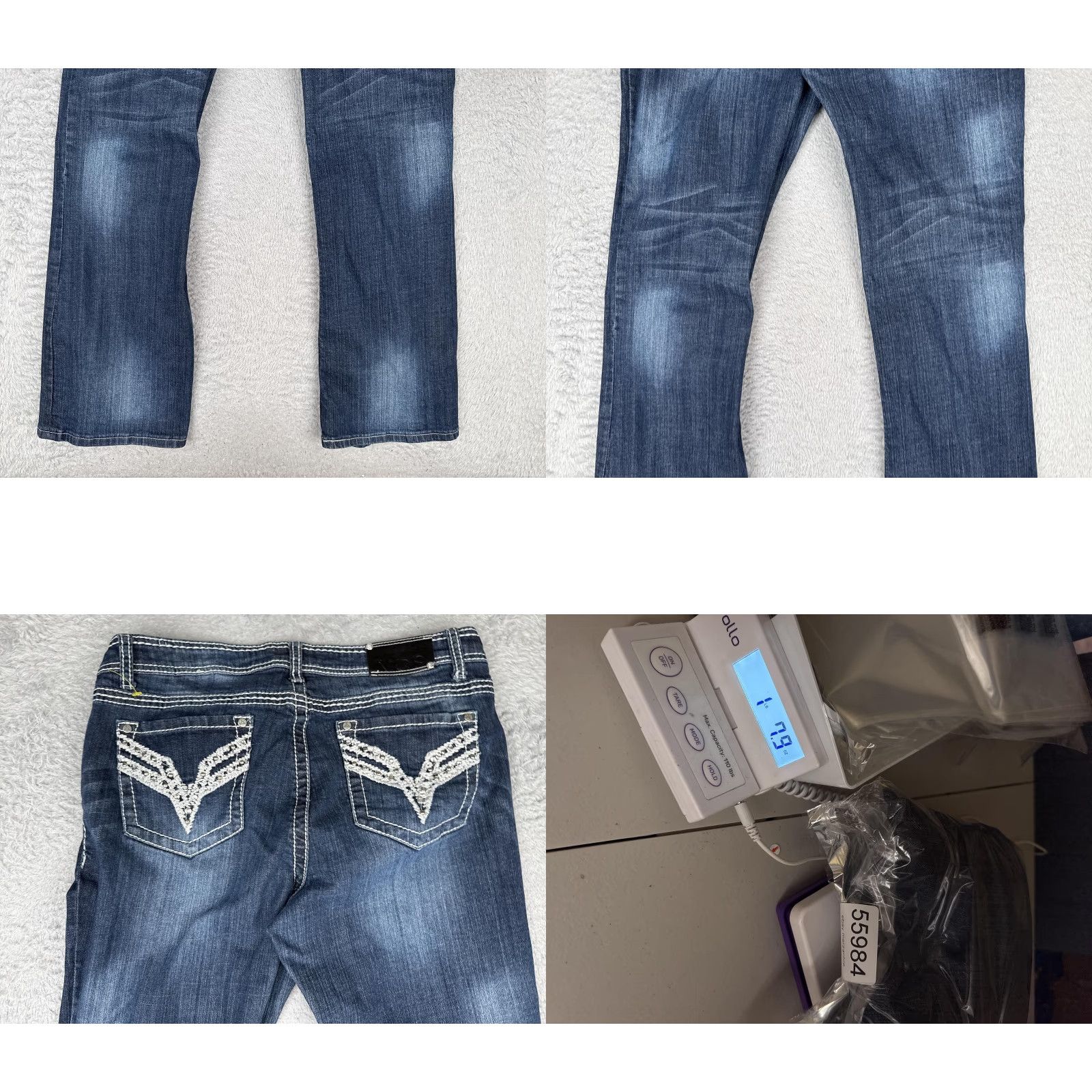 Denime VGS Jeans Womens Bootcut 14 Blue Mid Wash Stretch Lace Denim 34x31 Size 36" / US 14 / IT 50 - 10 Thumbnail