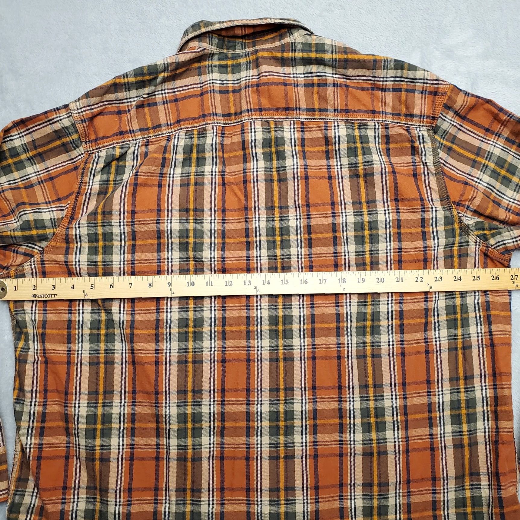 Vintage G.H. Bass Shirt Mens 2XL Orange Plaid Twill 100% Cotton Long Sleeve Casual Cabin Button-Up Shirt Mens Size US XXL / EU 58 / 5 - 8 Thumbnail